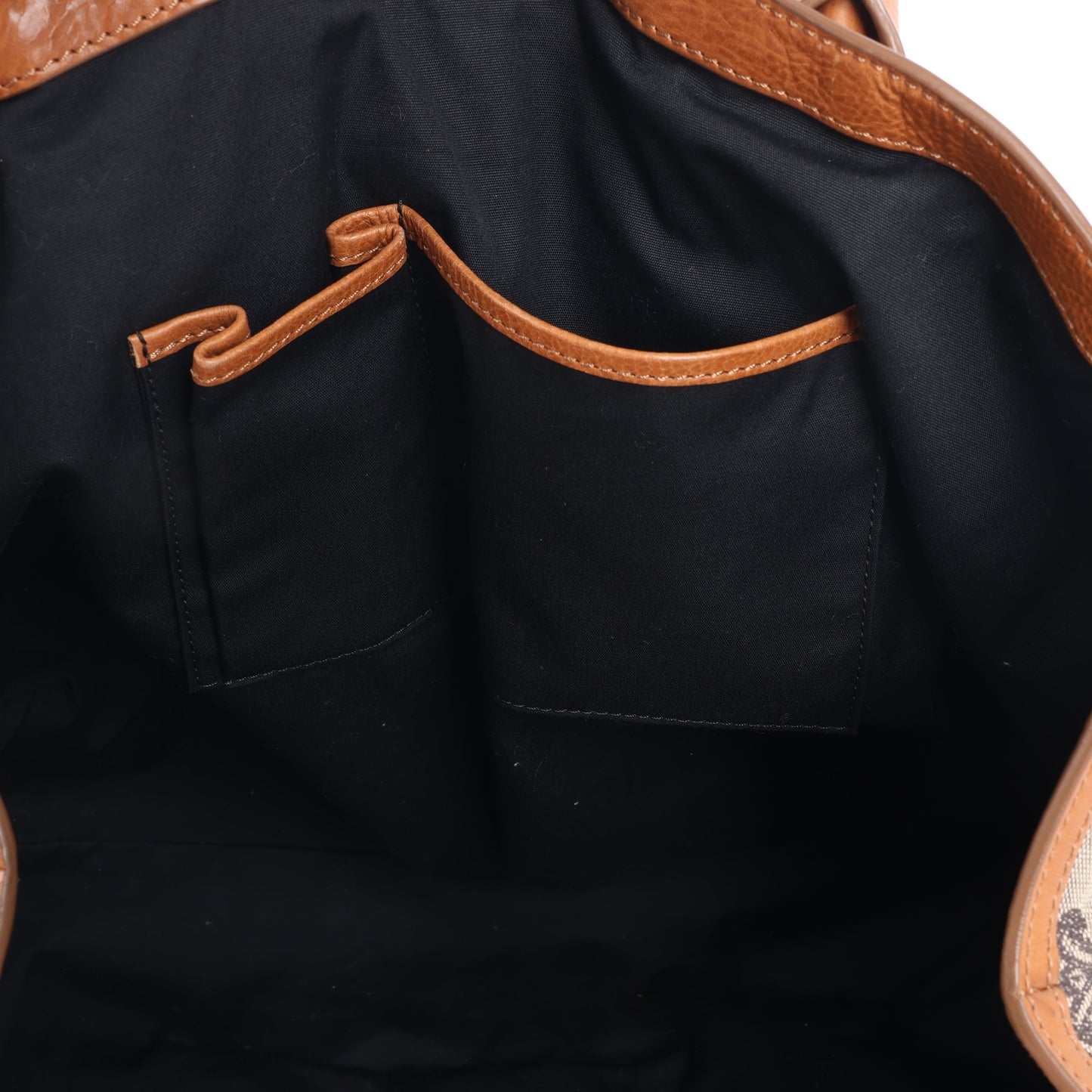 CELINE Macadam Canvas & Leder Tote Bag in Beige x Braun