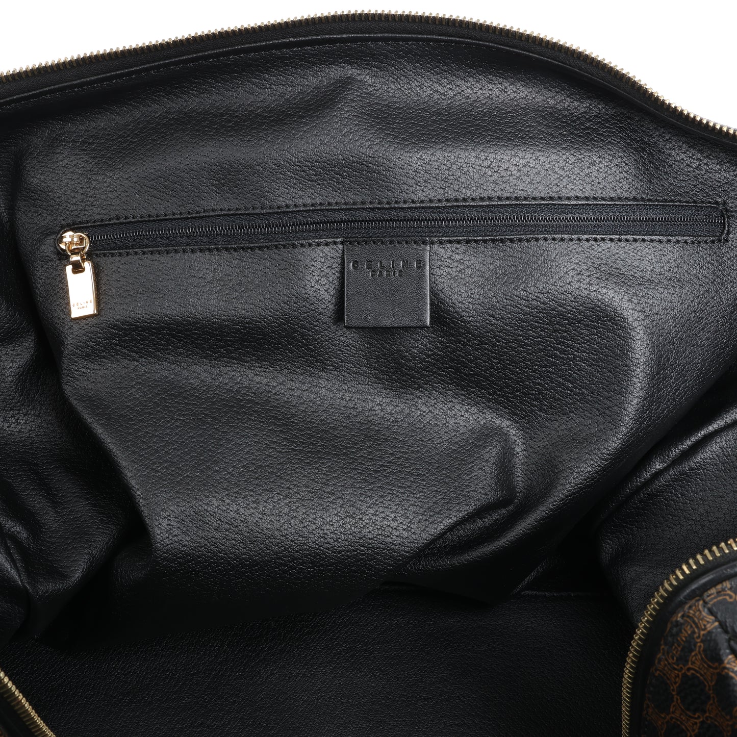 Celine Macadam Boston Reisetasche aus PVC und Leder in Schwarz × Braun