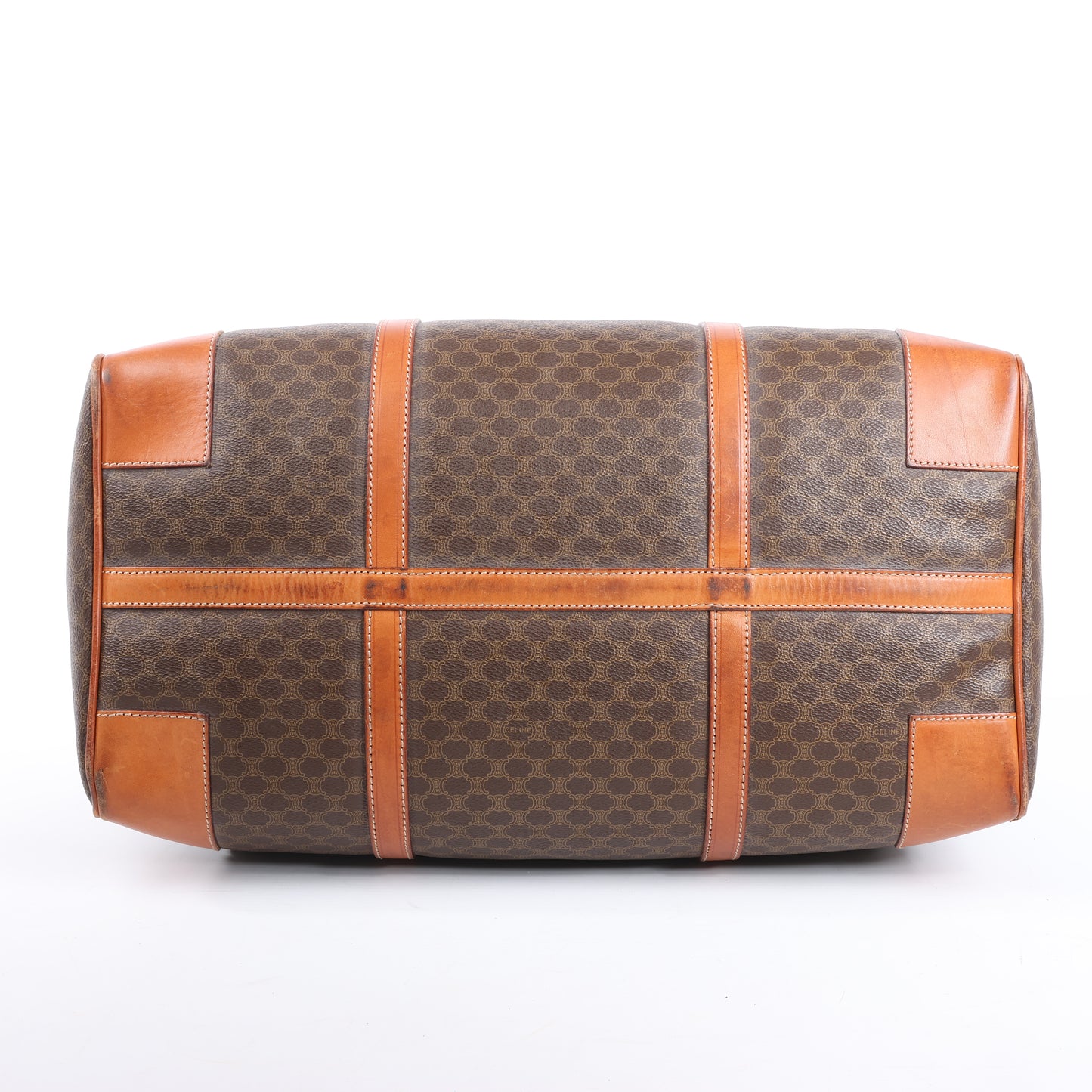 Celine Macadam Boston Reisetasche aus PVC und Leder in Braun