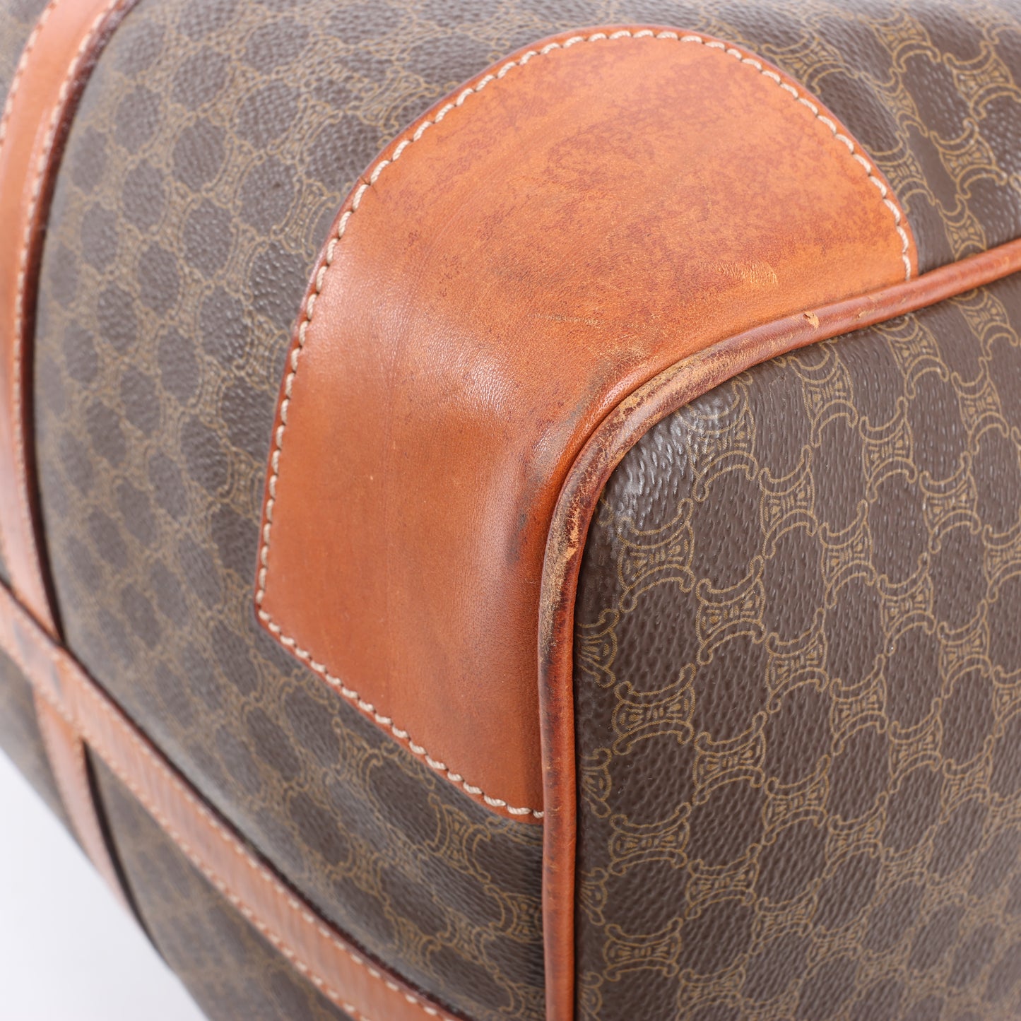Celine Macadam Boston Reisetasche aus PVC und Leder in Braun