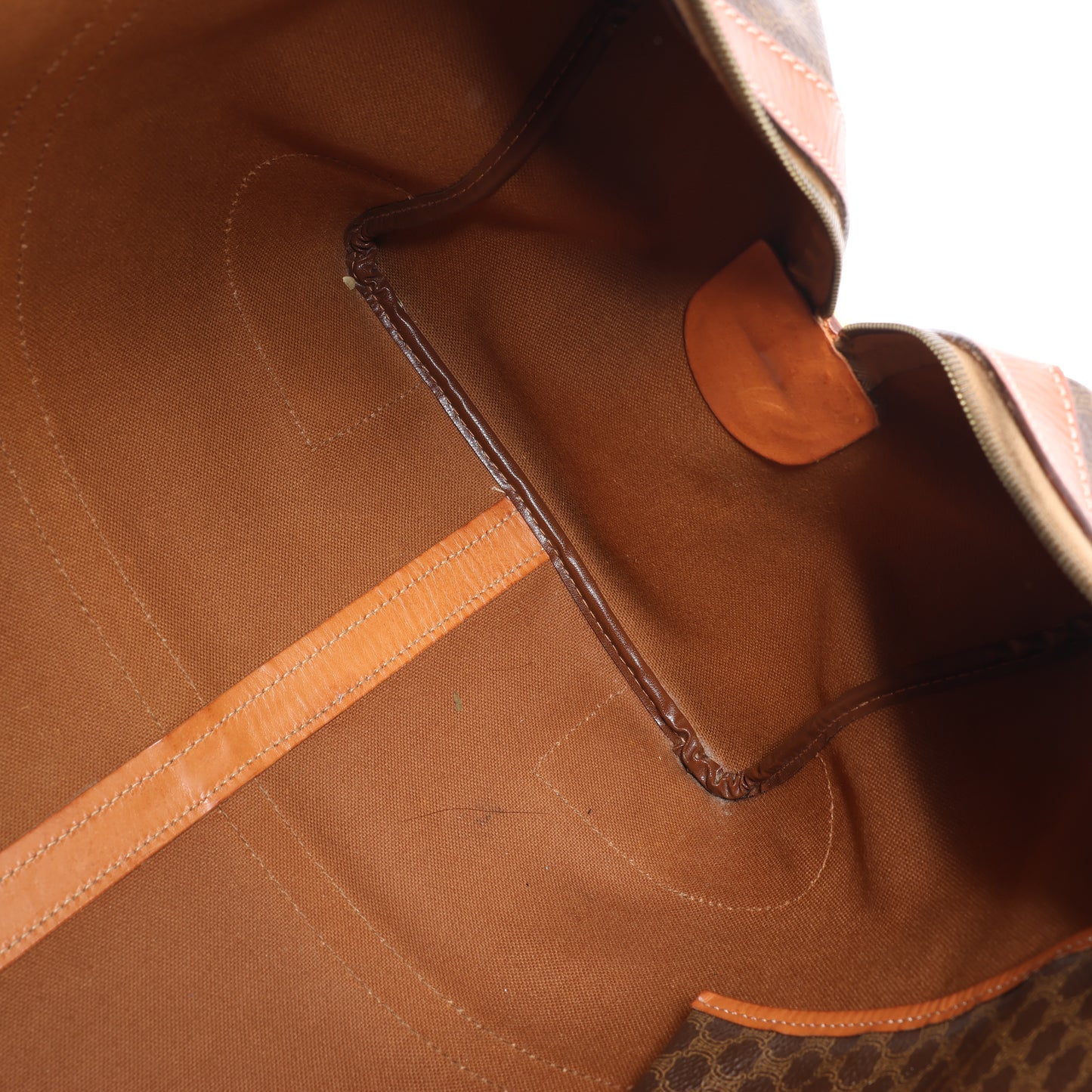 Celine Macadam Boston Reisetasche aus PVC und Leder in Braun