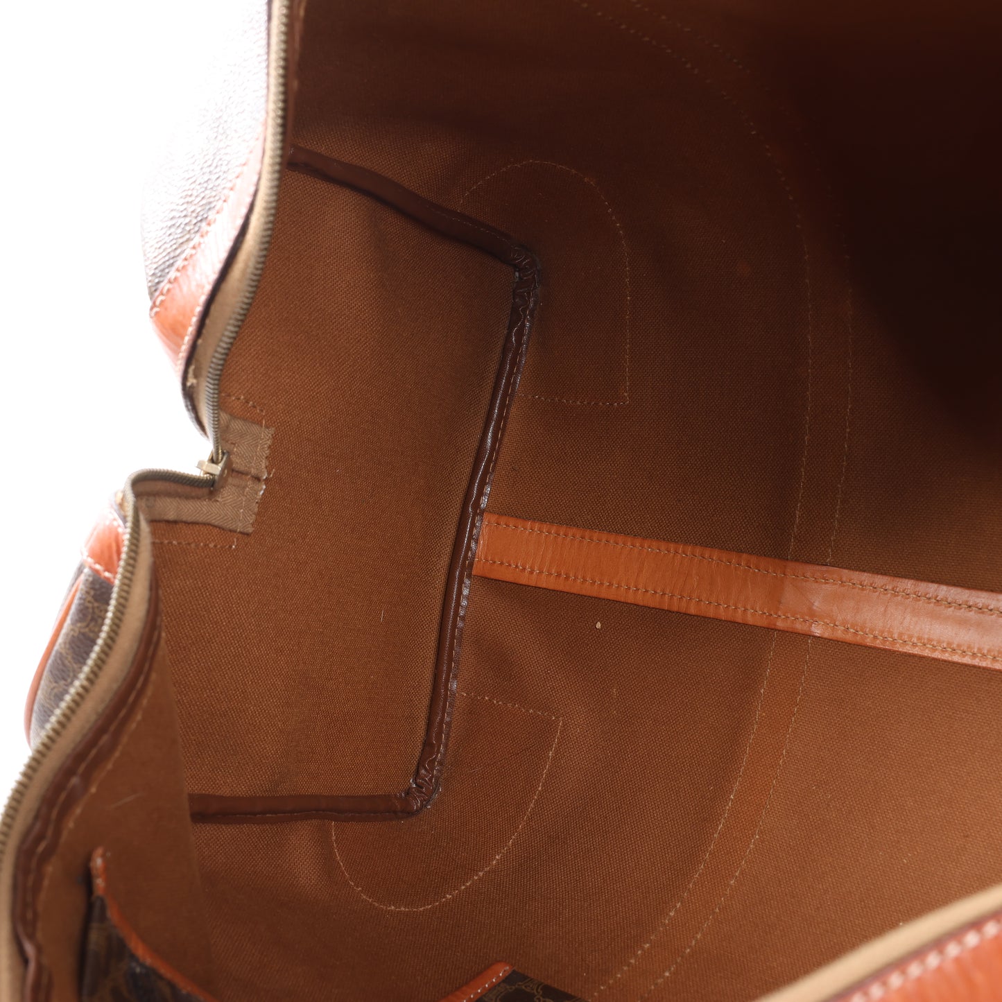 Celine Macadam Boston Reisetasche aus PVC und Leder in Braun