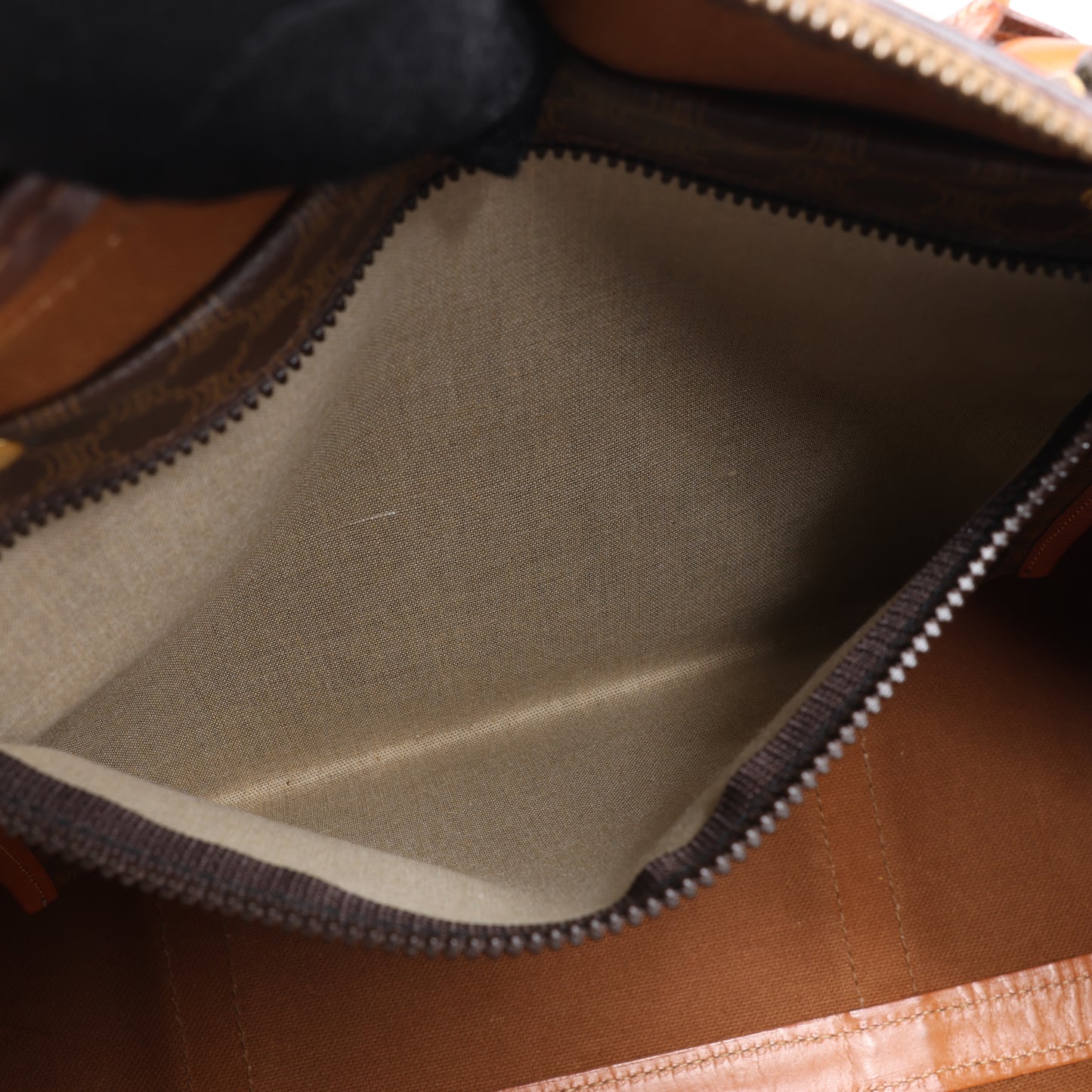 Celine Macadam Boston Reisetasche aus PVC und Leder in Braun