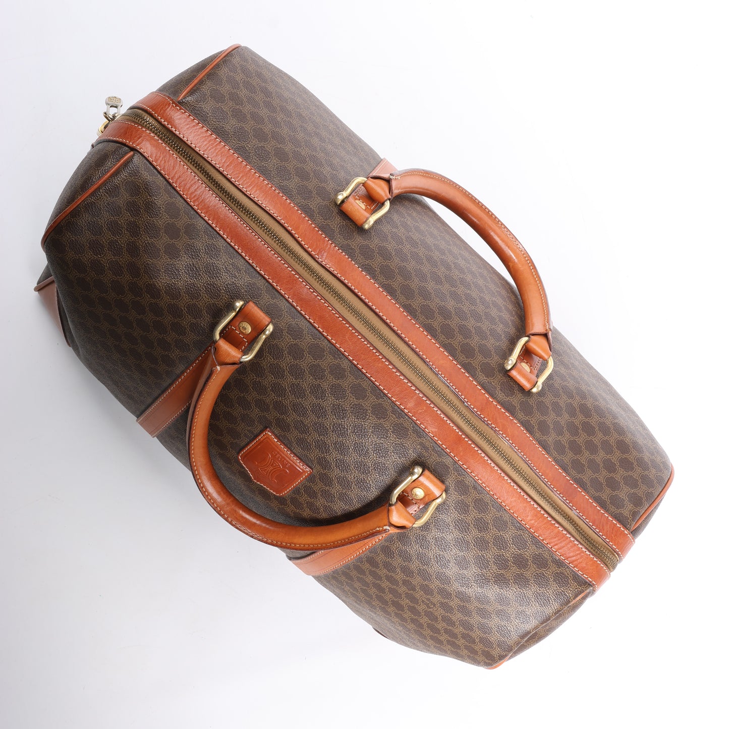 Celine Macadam Boston Reisetasche aus PVC und Leder in Braun