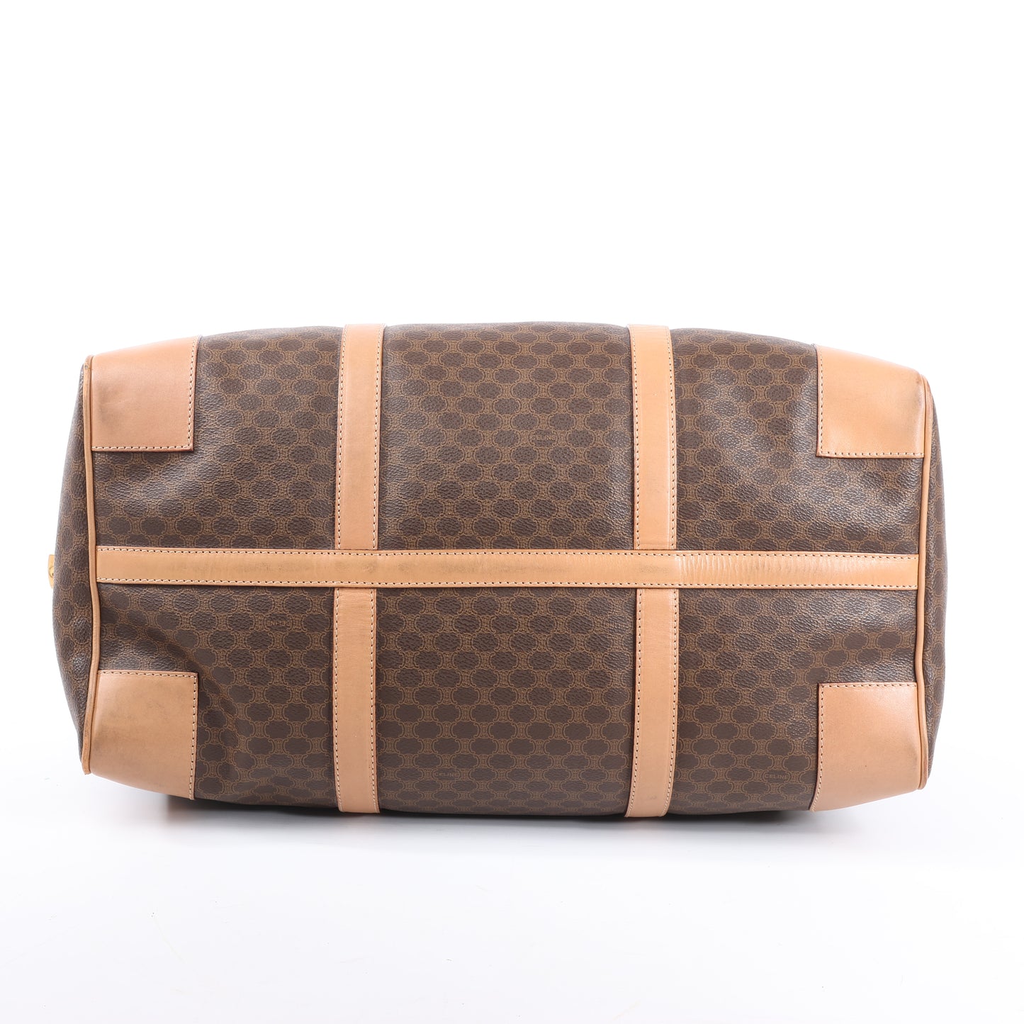 Celine Macadam Boston Reisetasche aus PVC und Leder in Braun