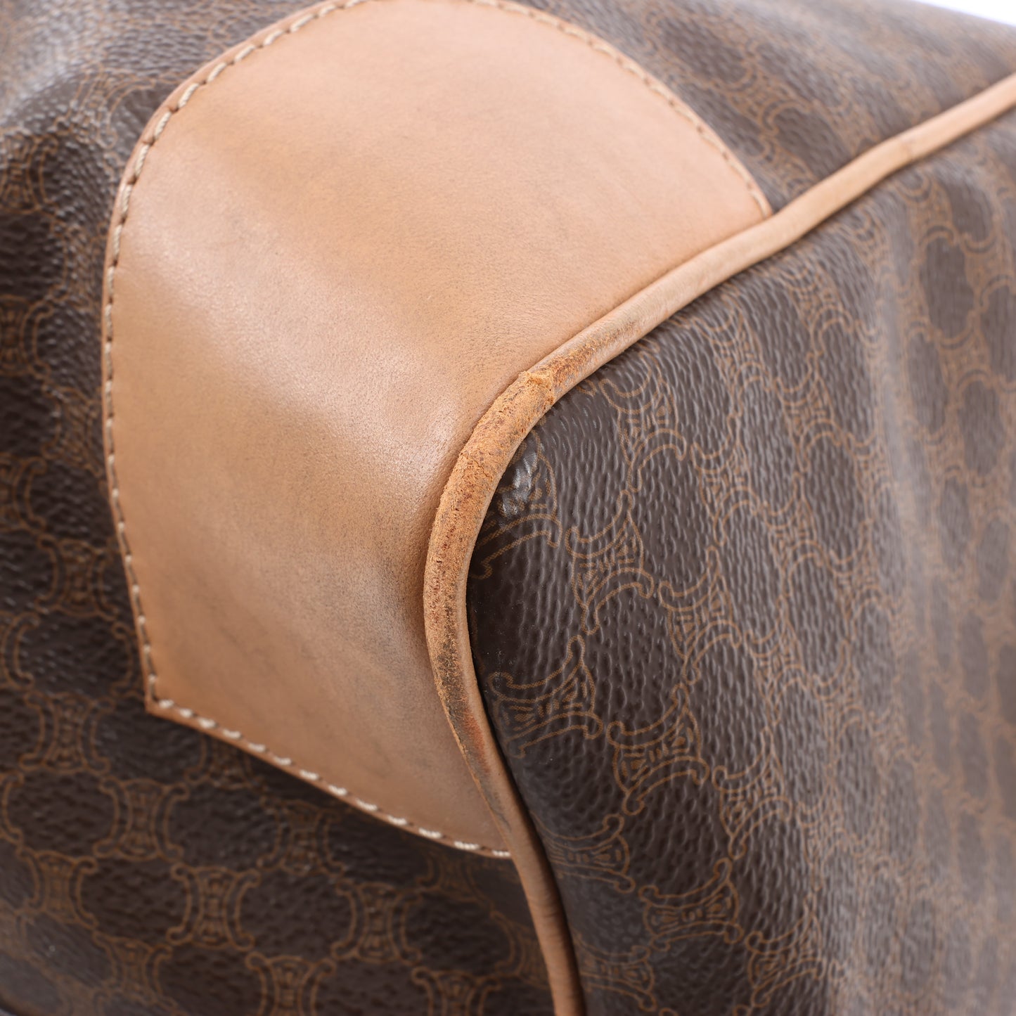 Celine Macadam Boston Reisetasche aus PVC und Leder in Braun