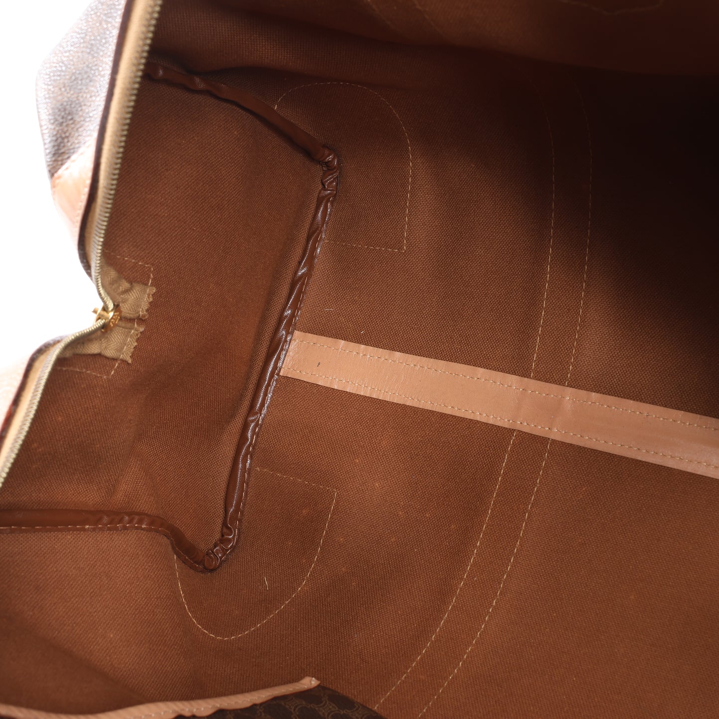 Celine Macadam Boston Reisetasche aus PVC und Leder in Braun