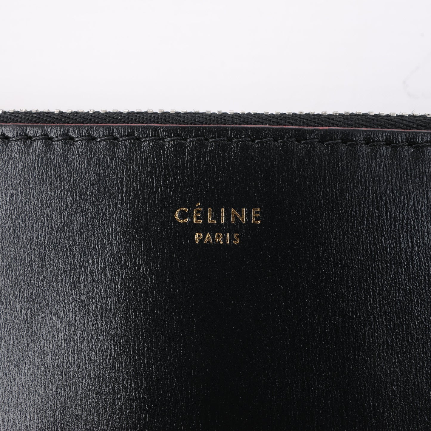 Celine Trio Oversized Edge Leder-Umhängetasche in Schwarz