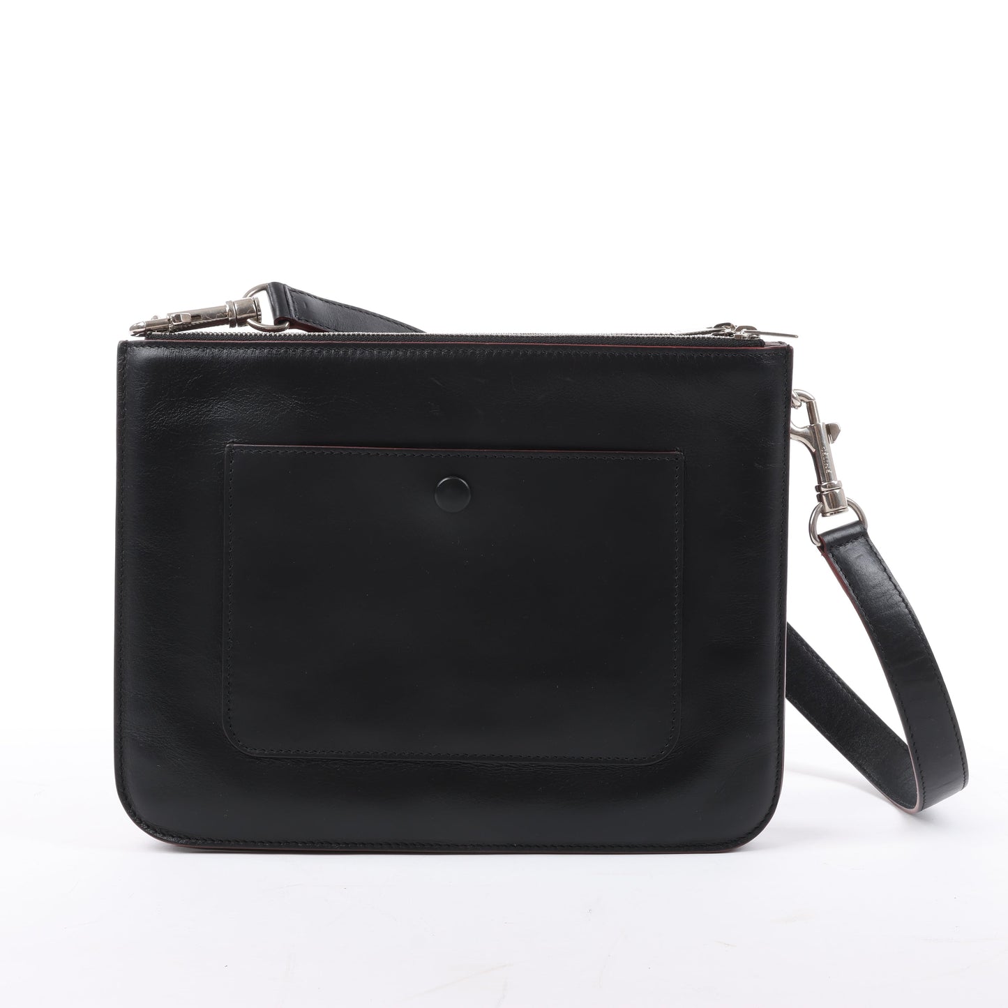 Celine Trio Oversized Edge Leder-Umhängetasche in Schwarz