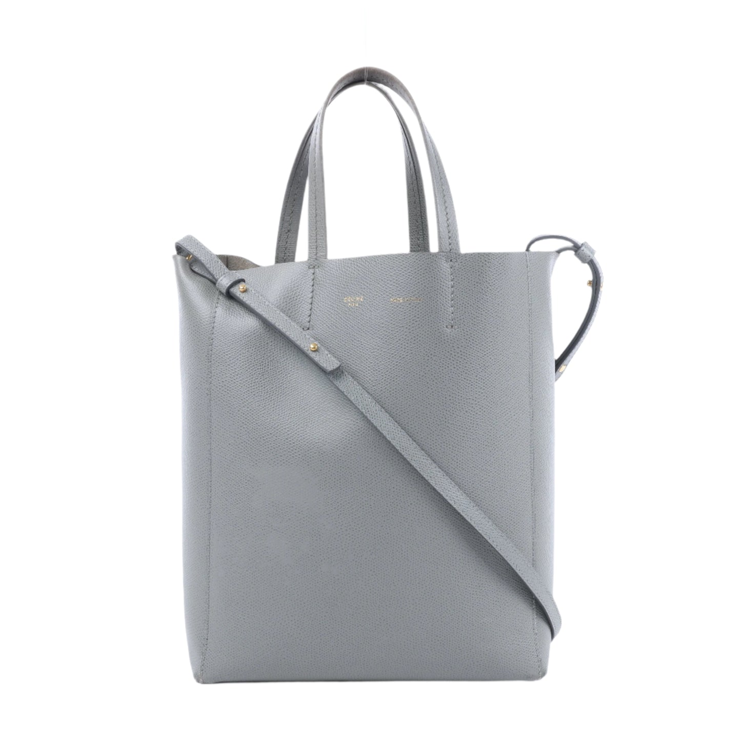 CELINE Vertical Cabas Kleine 2-Wege-Handtasche aus Leder in Grau