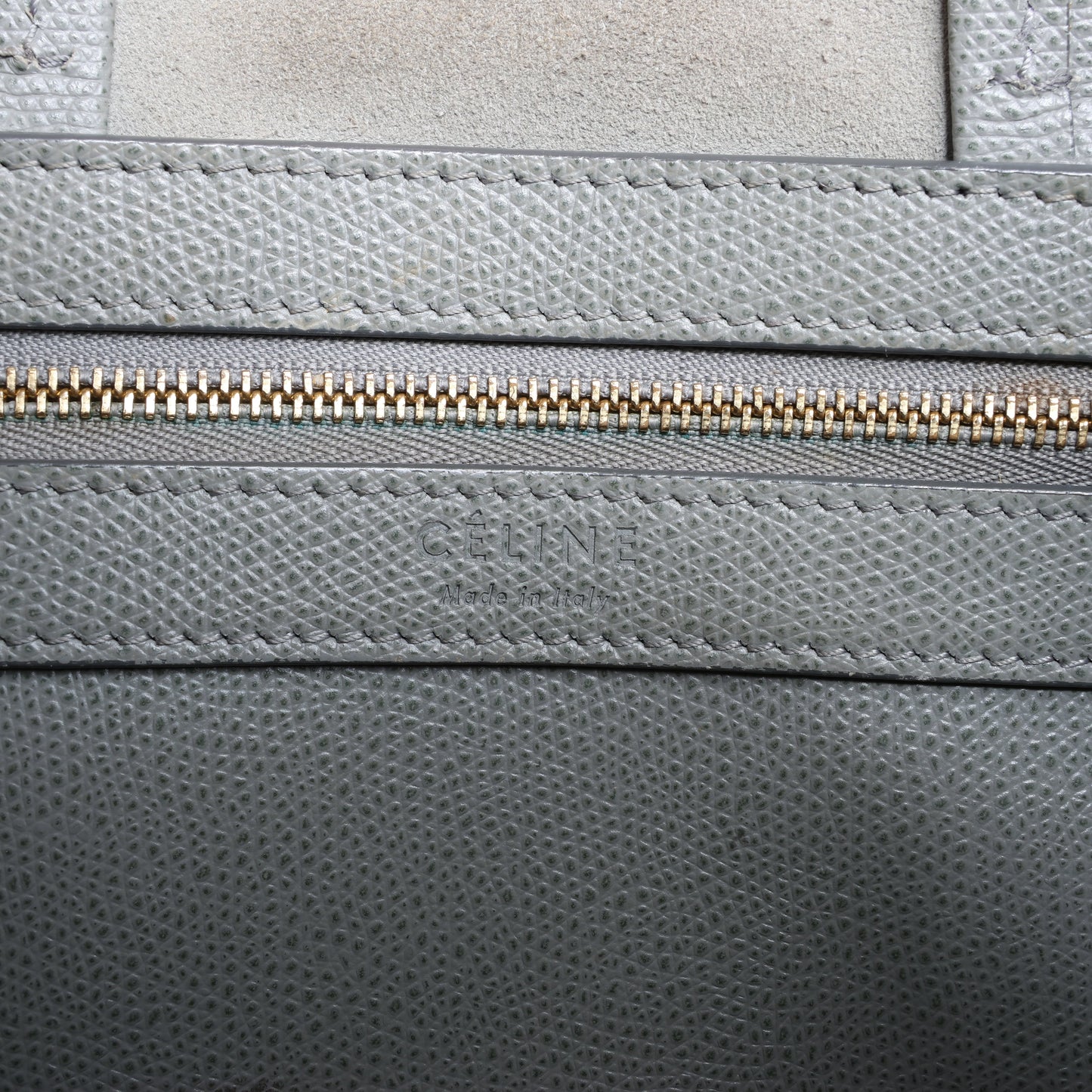 CELINE Vertical Cabas Kleine 2-Wege-Handtasche aus Leder in Grau