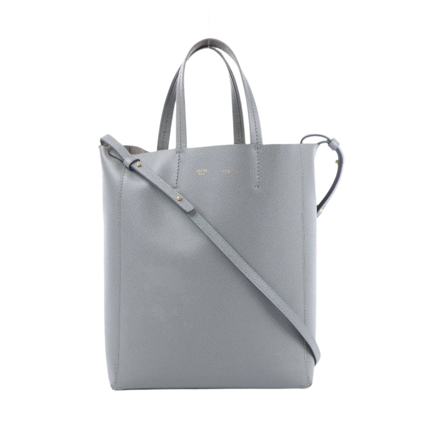 CELINE Vertical Cabas Kleine 2-Wege-Handtasche aus Leder in Grau