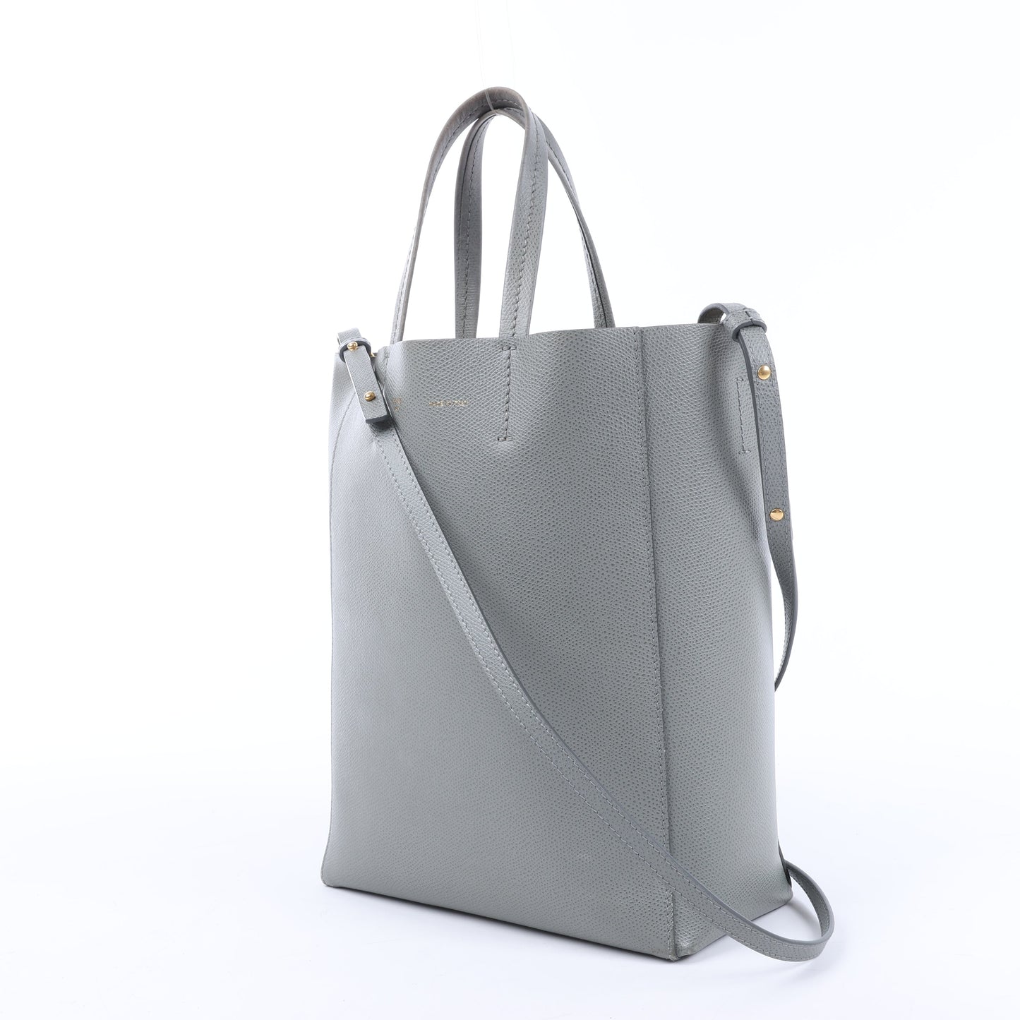 CELINE Vertical Cabas Kleine 2-Wege-Handtasche aus Leder in Grau