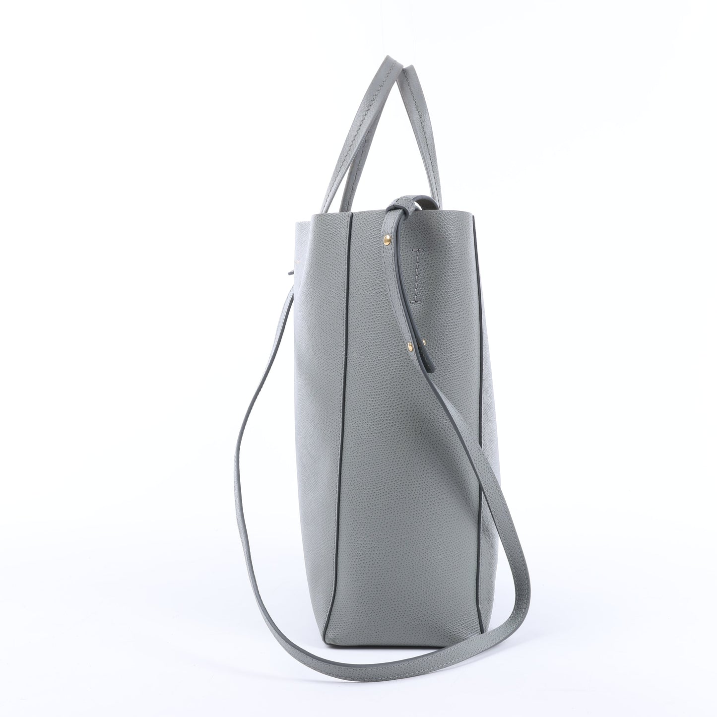 CELINE Vertical Cabas Kleine 2-Wege-Handtasche aus Leder in Grau