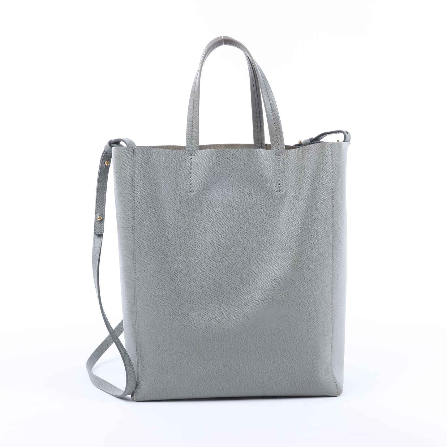 CELINE Vertical Cabas Kleine 2-Wege-Handtasche aus Leder in Grau
