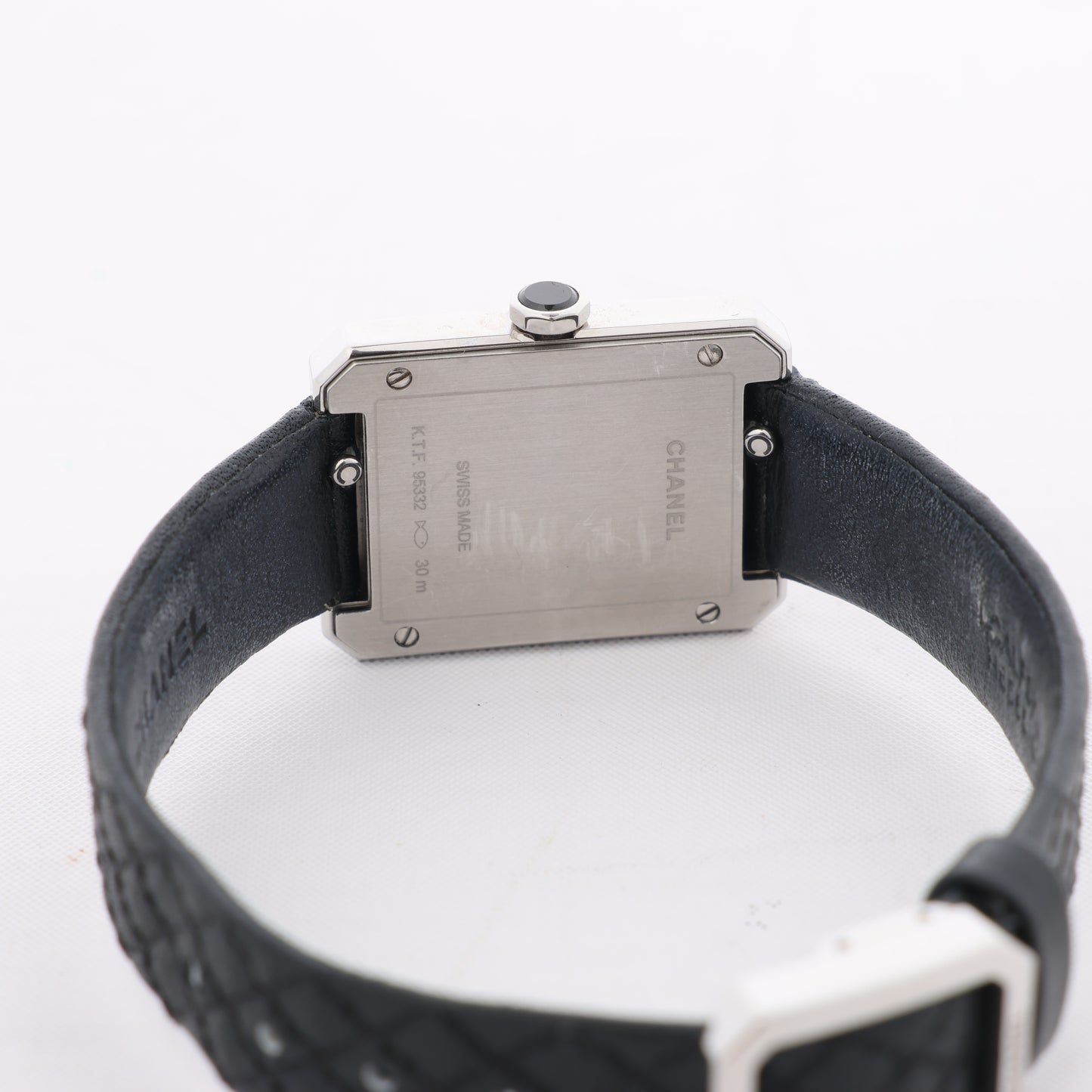 Chanel Boyfriend H6955 KTF95332 SS & Leder QZ Uhr mit silbernem Zifferblatt
