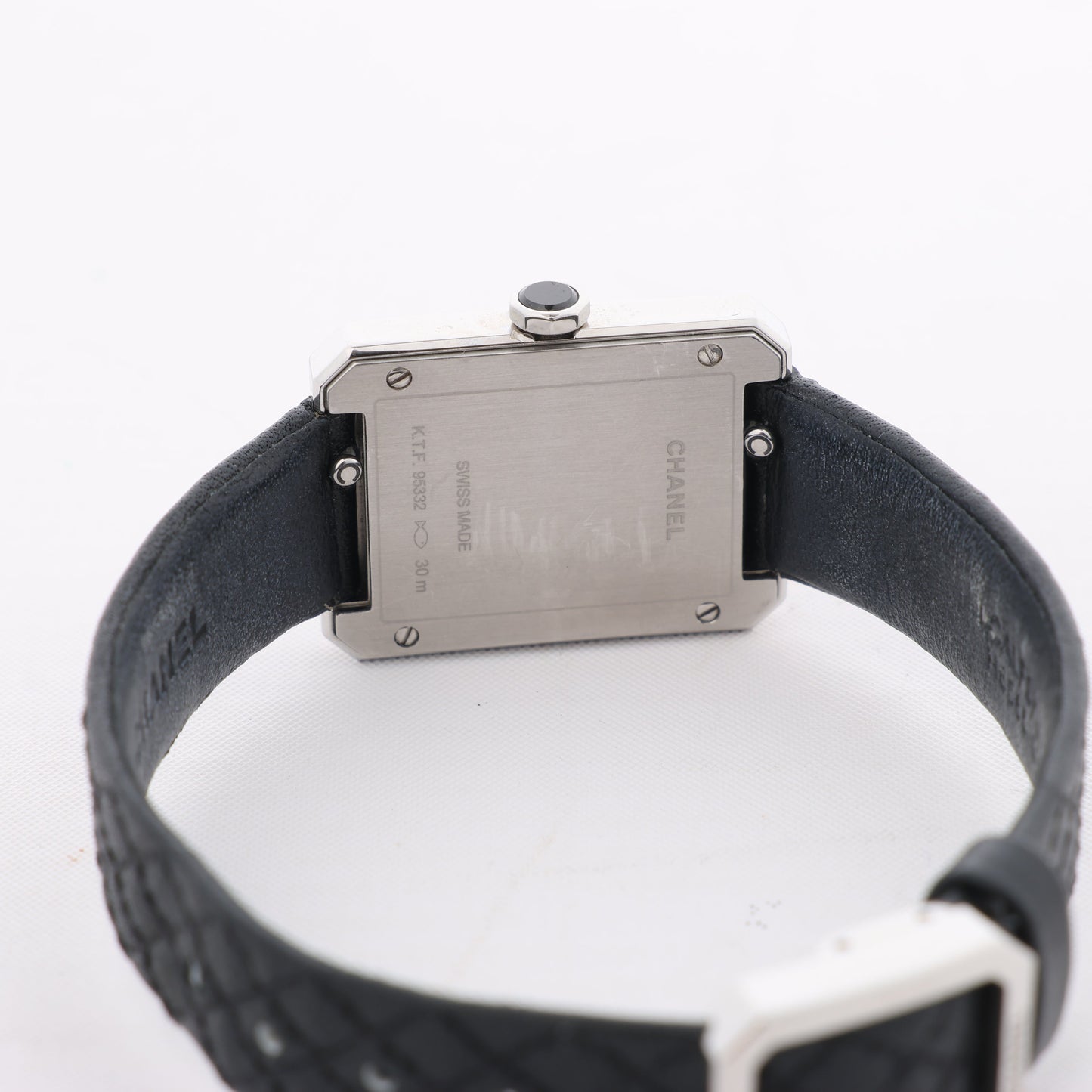 Chanel Boyfriend H6955 KTF95332 SS & Leder QZ Uhr mit silbernem Zifferblatt