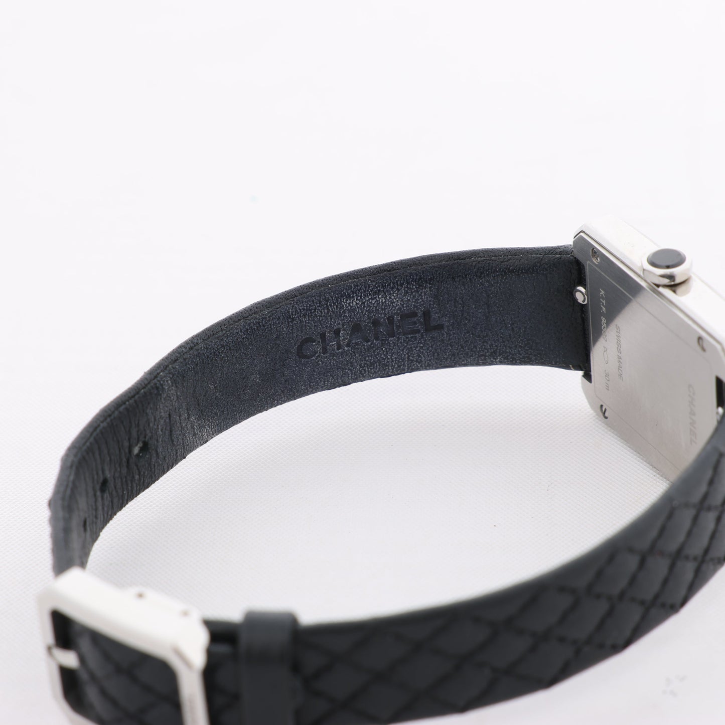 Chanel Boyfriend H6955 KTF95332 SS & Leder QZ Uhr mit silbernem Zifferblatt