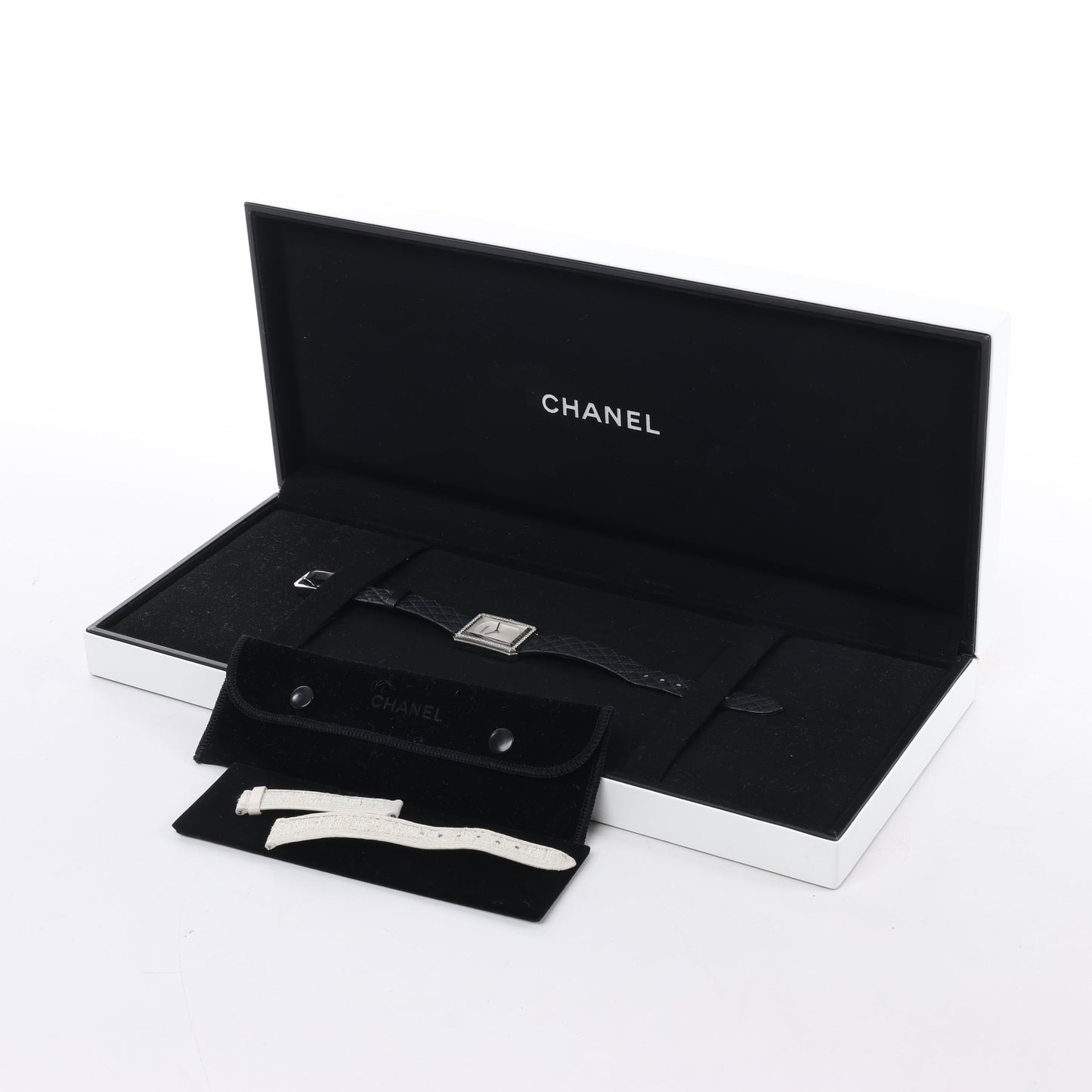 Chanel Boyfriend H6955 KTF95332 SS & Leder QZ Uhr mit silbernem Zifferblatt