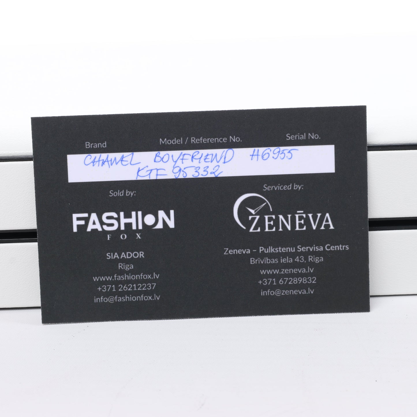 Chanel Boyfriend H6955 KTF95332 SS & Leder QZ Uhr mit silbernem Zifferblatt