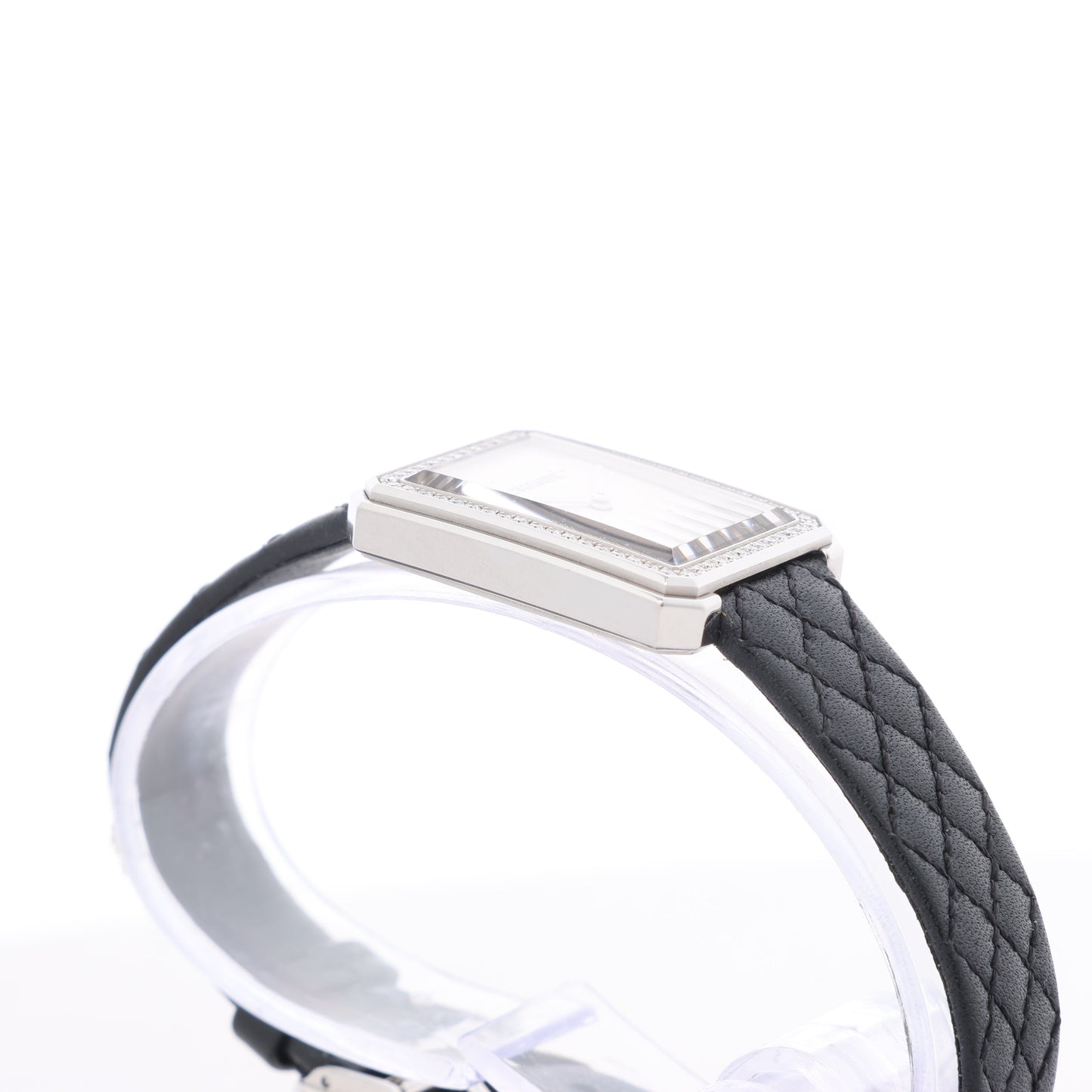 Chanel Boyfriend H6955 KTF95332 SS & Leder QZ Uhr mit silbernem Zifferblatt