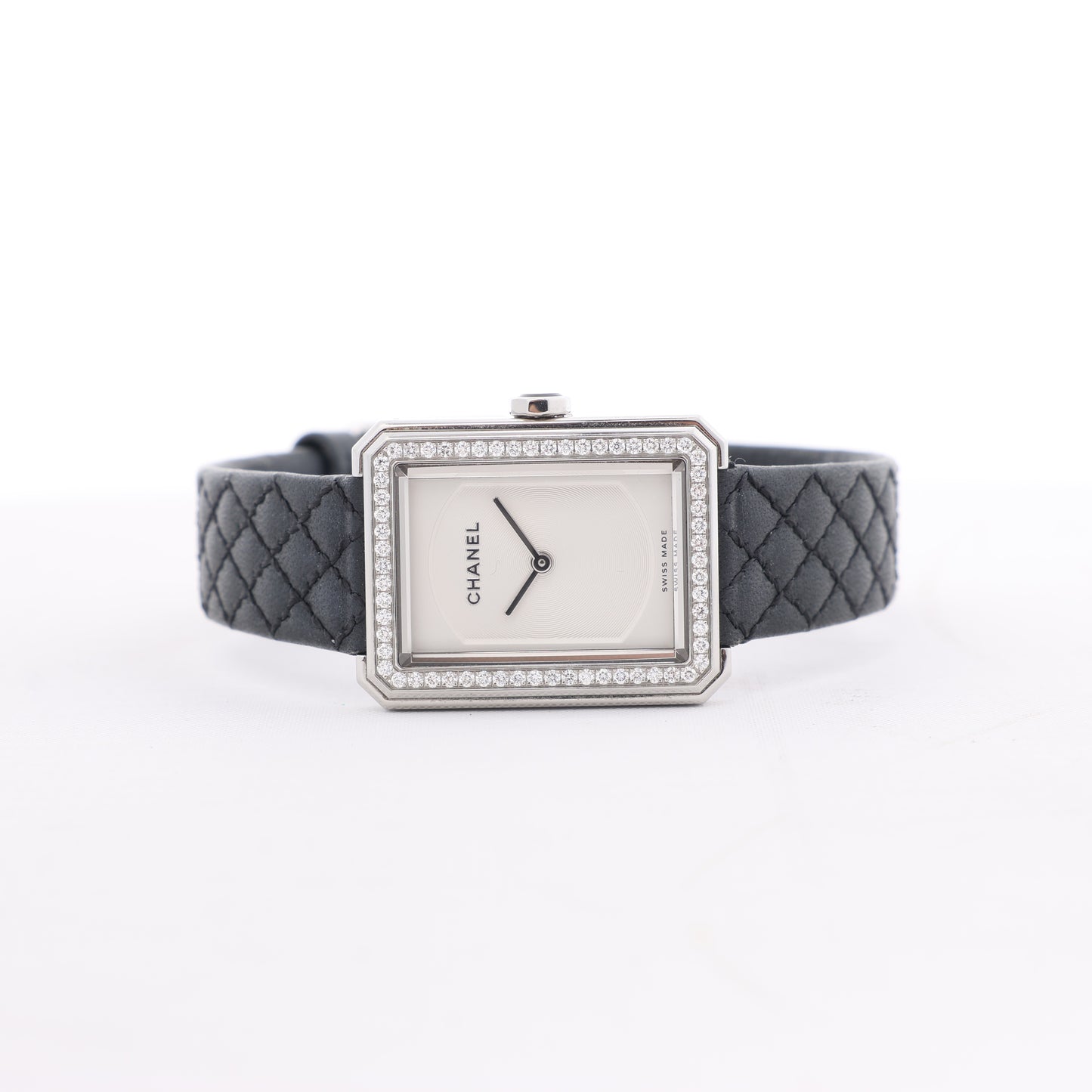 Chanel Boyfriend H6955 KTF95332 SS & Leder QZ Uhr mit silbernem Zifferblatt