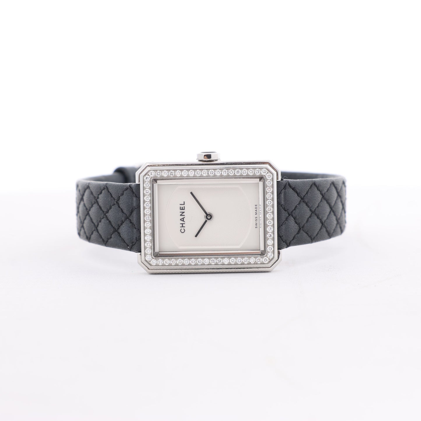 Chanel Boyfriend H6955 KTF95332 SS & Leder QZ Uhr mit silbernem Zifferblatt