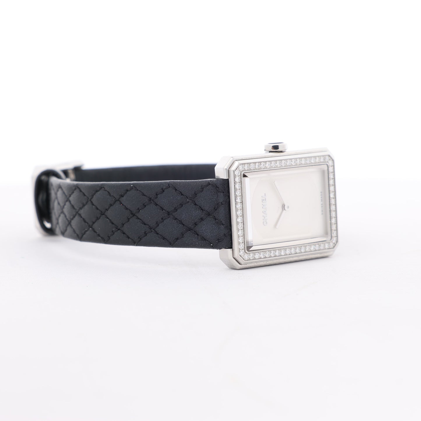 Chanel Boyfriend H6955 KTF95332 SS & Leder QZ Uhr mit silbernem Zifferblatt