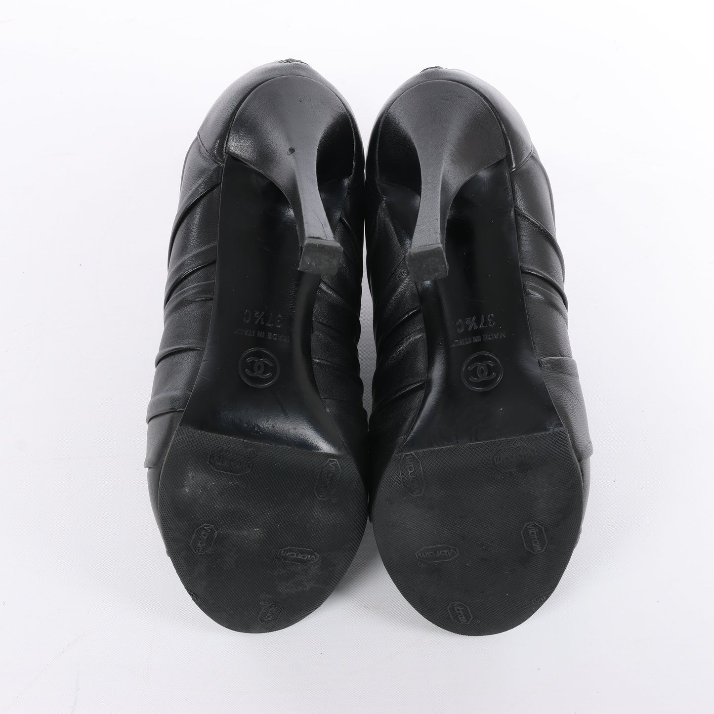 Chanel Coco Mark Camelia Lederstiefeletten in Schwarz G28629, Größe 37,5 EU