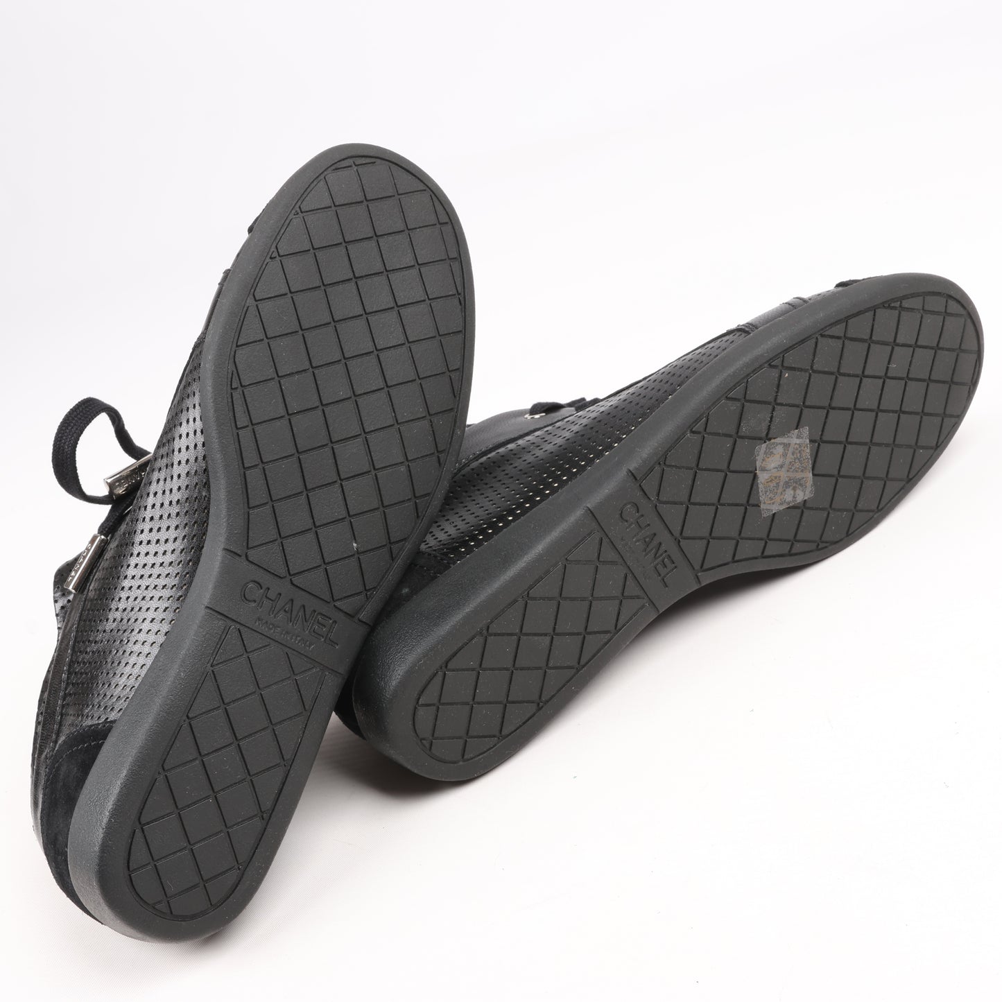 CHANEL Coco Mark 11P Wildleder x Leder Sneakers 37 in Schwarz G25313