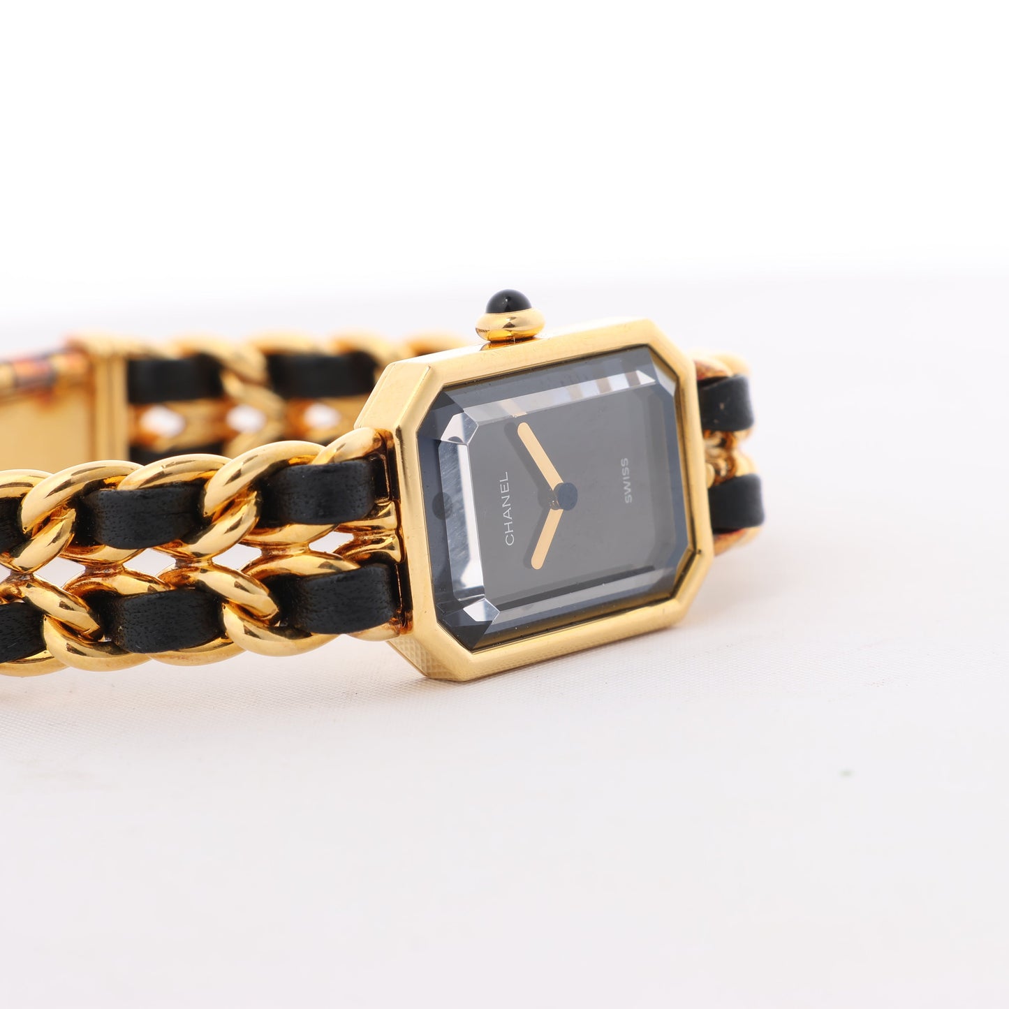 Chanel Premiere XL H0001 GN08533 GP & Leder QZ schwarzes Zifferblatt