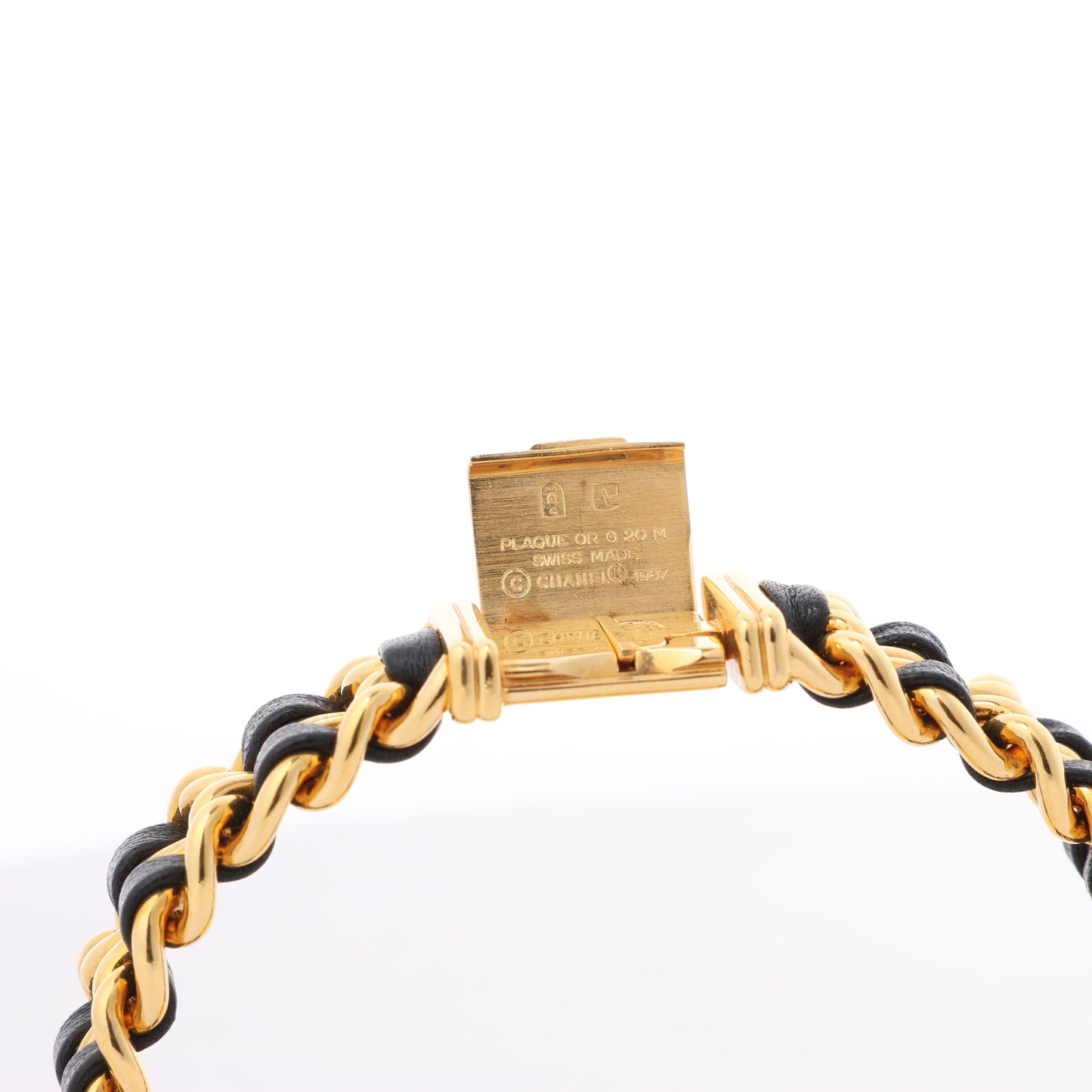 Chanel Premiere XL H0001 GN08533 GP & Leder QZ schwarzes Zifferblatt