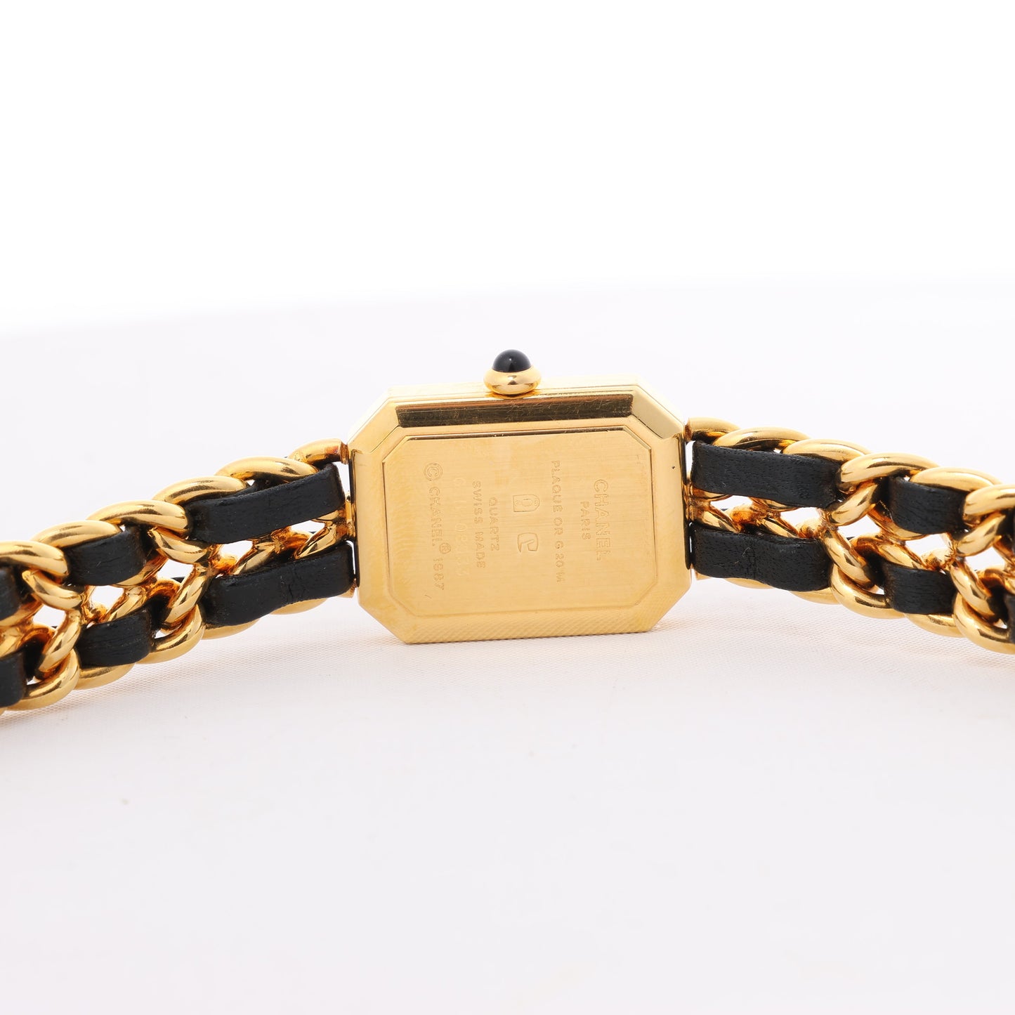 Chanel Premiere XL H0001 GN08533 GP & Leder QZ schwarzes Zifferblatt