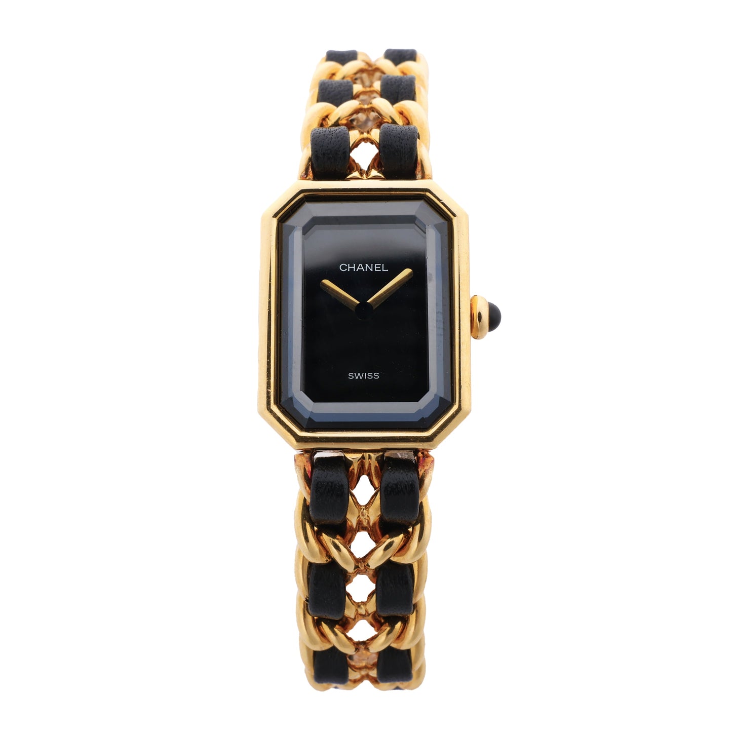 Chanel Premiere XL H0001 GN08533 GP & Leder QZ schwarzes Zifferblatt