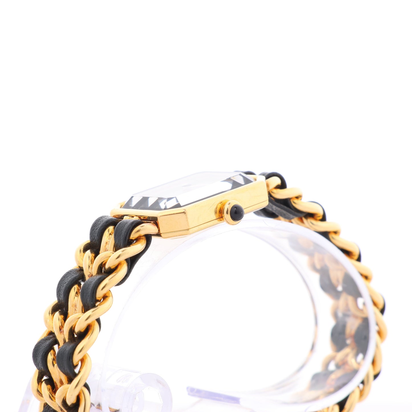 Chanel Premiere XL H0001 GN08533 GP & Leder QZ schwarzes Zifferblatt