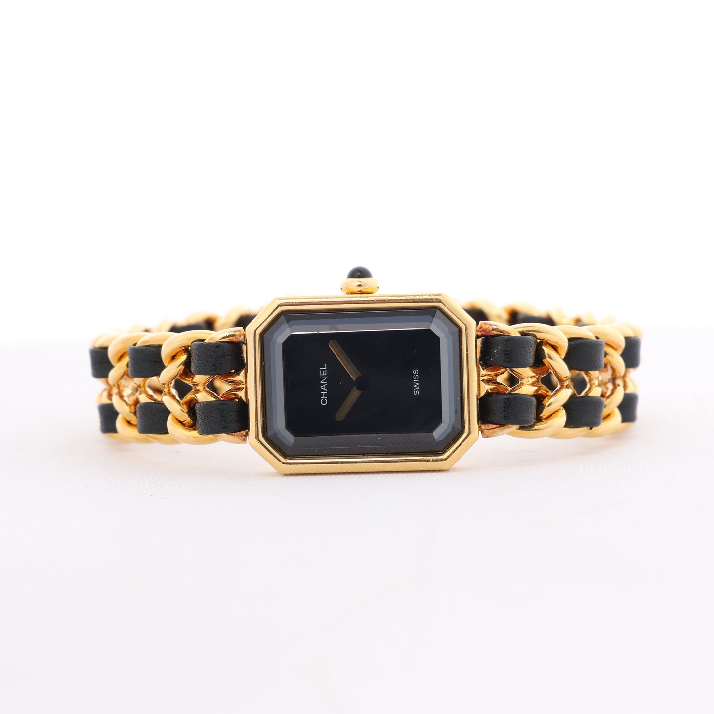Chanel Premiere XL H0001 GN08533 GP & Leder QZ schwarzes Zifferblatt