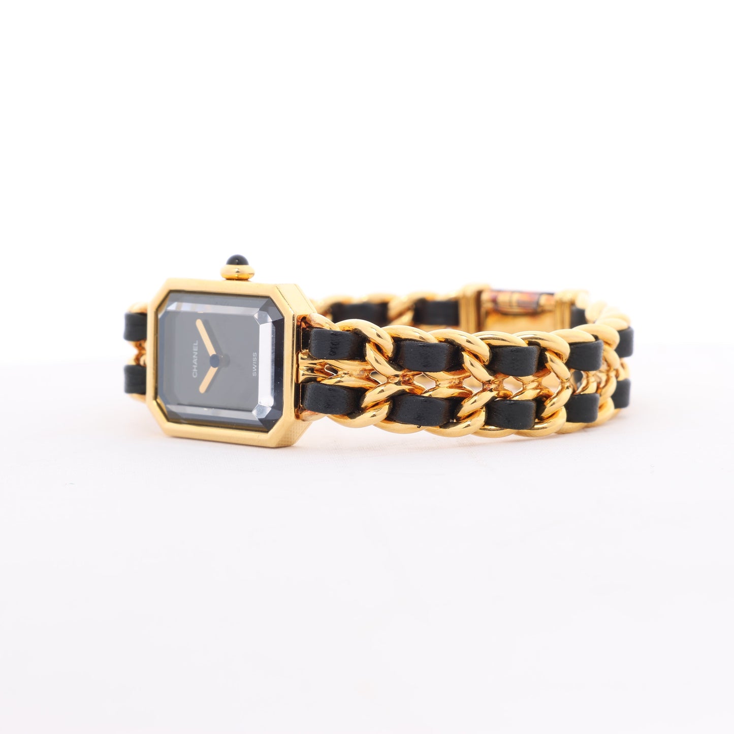 Chanel Premiere XL H0001 GN08533 GP & Leder QZ schwarzes Zifferblatt