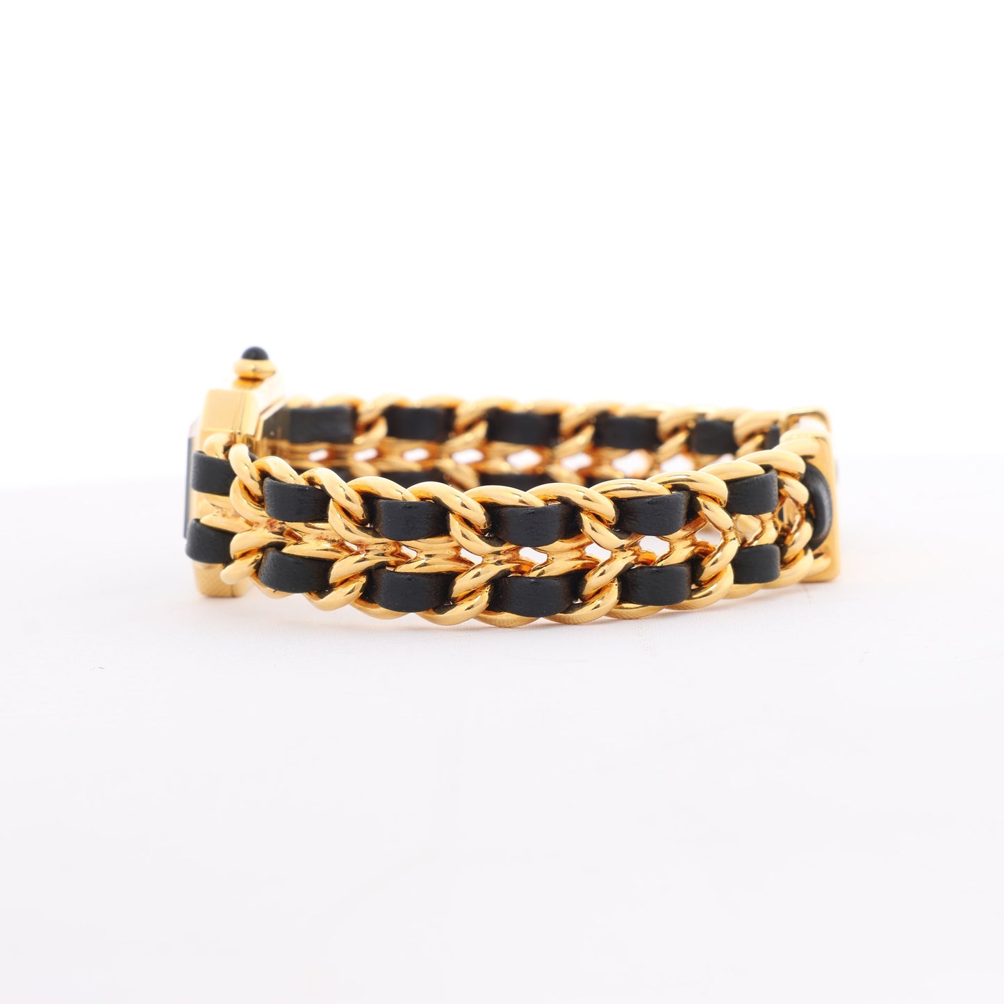 Chanel Premiere XL H0001 GN08533 GP & Leder QZ schwarzes Zifferblatt
