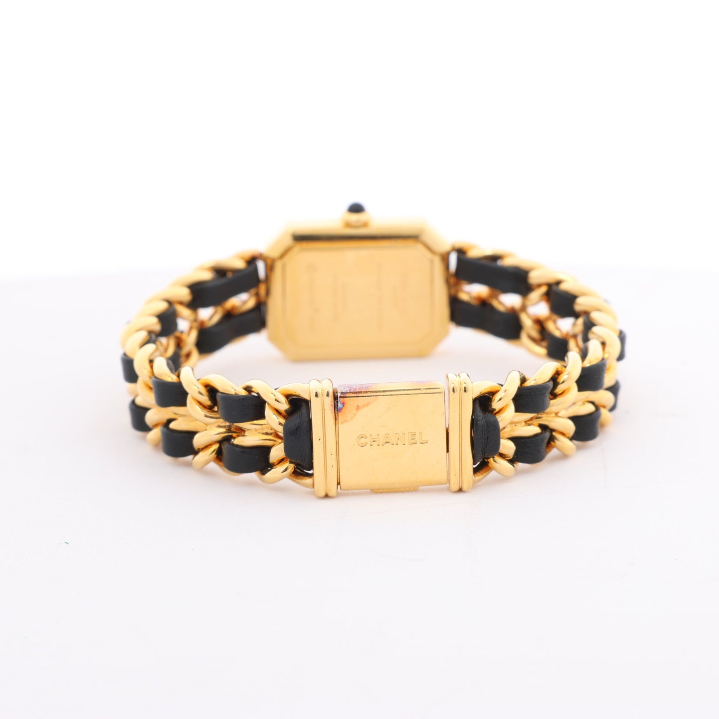 Chanel Premiere XL H0001 GN08533 GP & Leder QZ schwarzes Zifferblatt