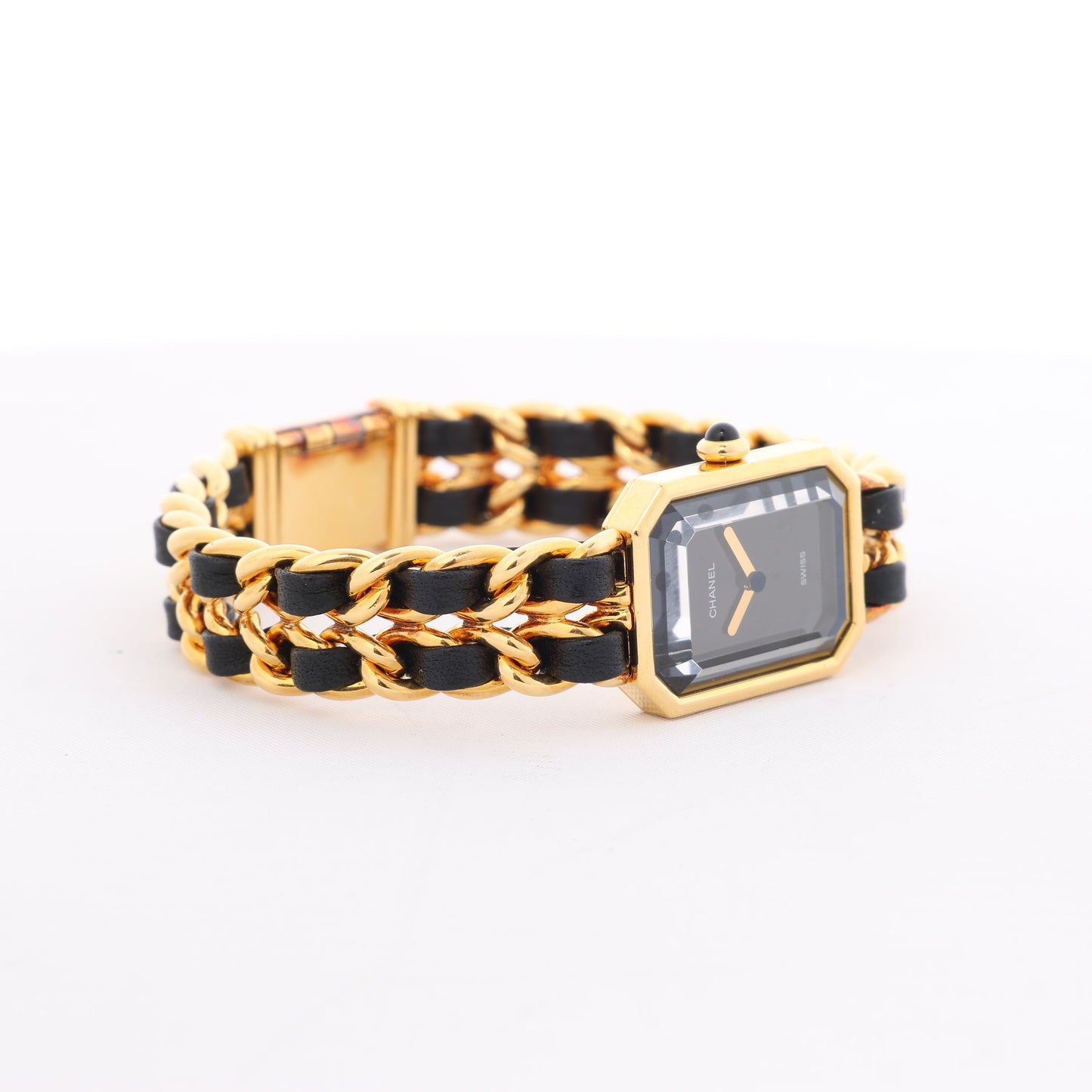 Chanel Premiere XL H0001 GN08533 GP & Leder QZ schwarzes Zifferblatt