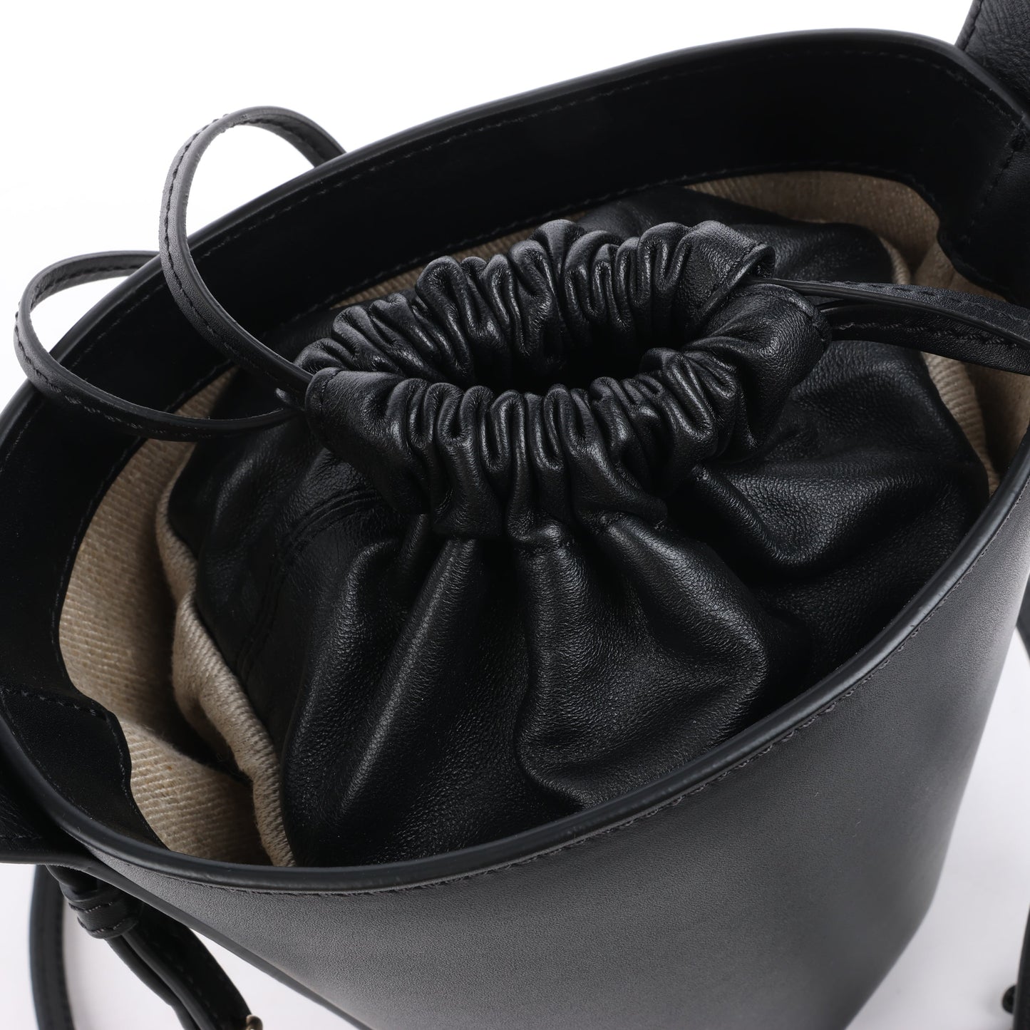 Chloe Sense Buckets Leather 2Way Handbag in Black