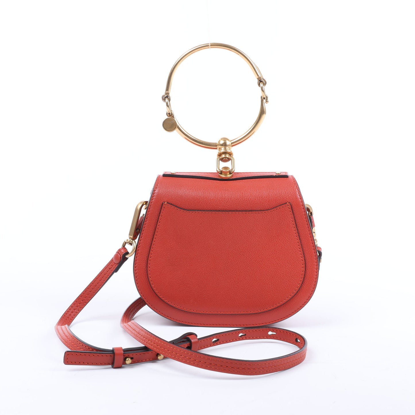 CHLOE – Kleine 2-Wege-Umhängetasche „Nile Bracelet“ aus rotem Leder
