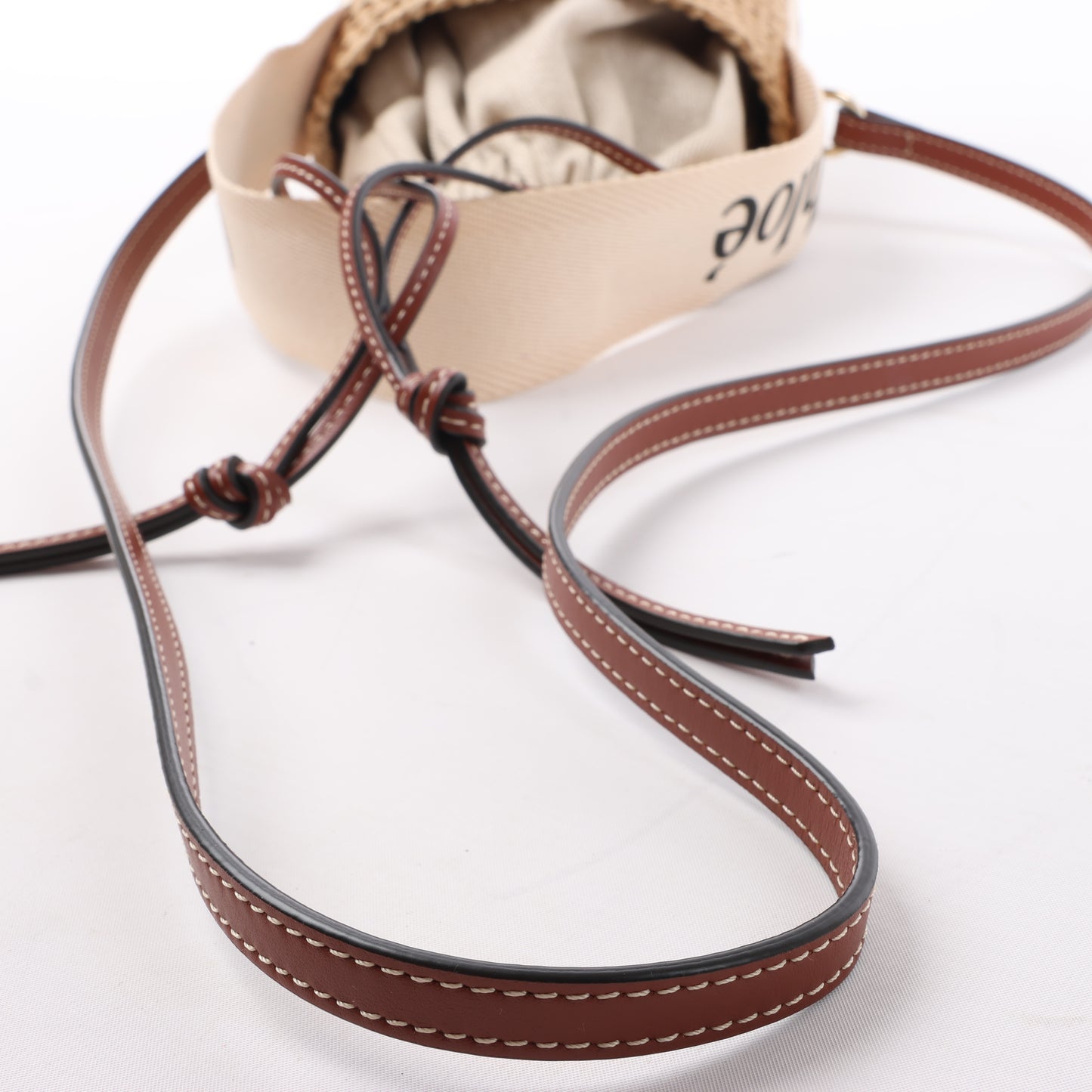 Chloe Woody Small Buckets Papier 2Way Shoulder Bag in Beige