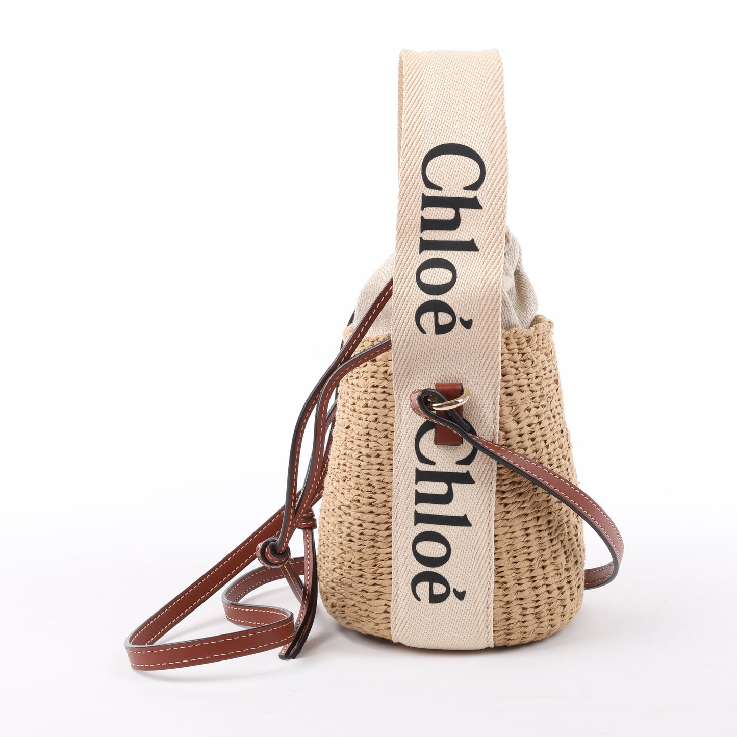 Chloe Woody Small Buckets Papier 2Way Shoulder Bag in Beige