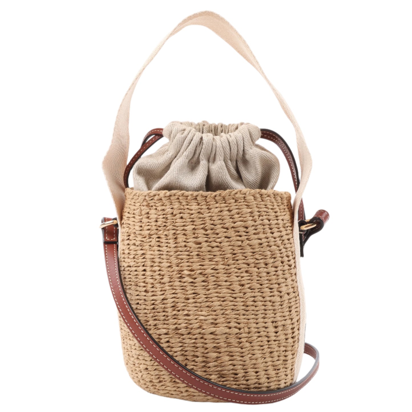 Chloe Woody Small Buckets Papier 2Way Shoulder Bag in Beige