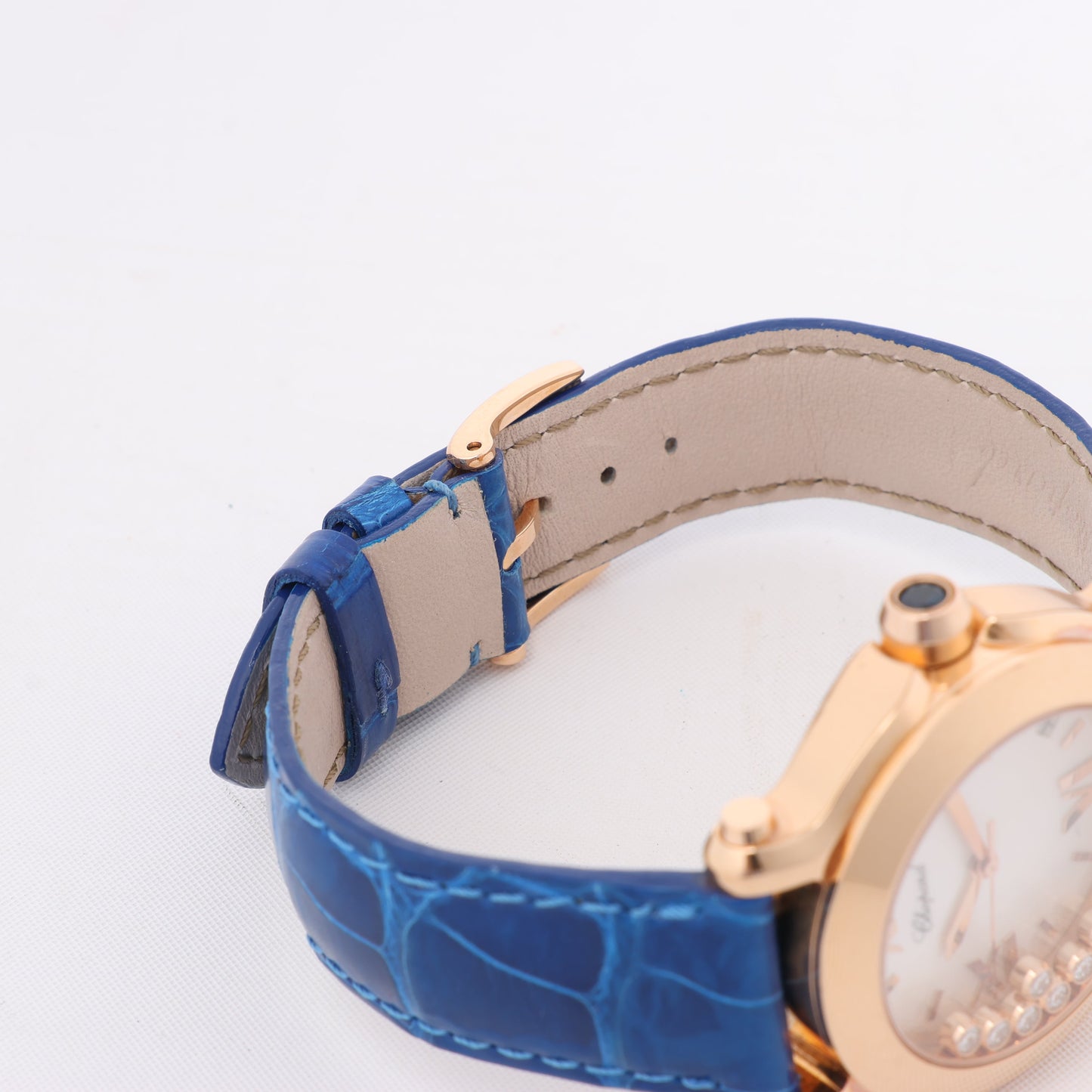 Chopard Happy Sport 277471-5001 Leder x RG QZ Uhr mit silbernem Zifferblatt