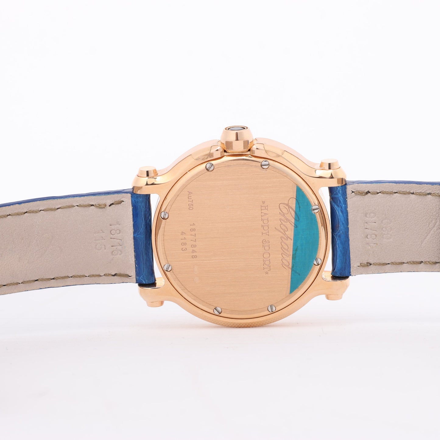 Chopard Happy Sport 277471-5001 Leder x RG QZ Uhr mit silbernem Zifferblatt