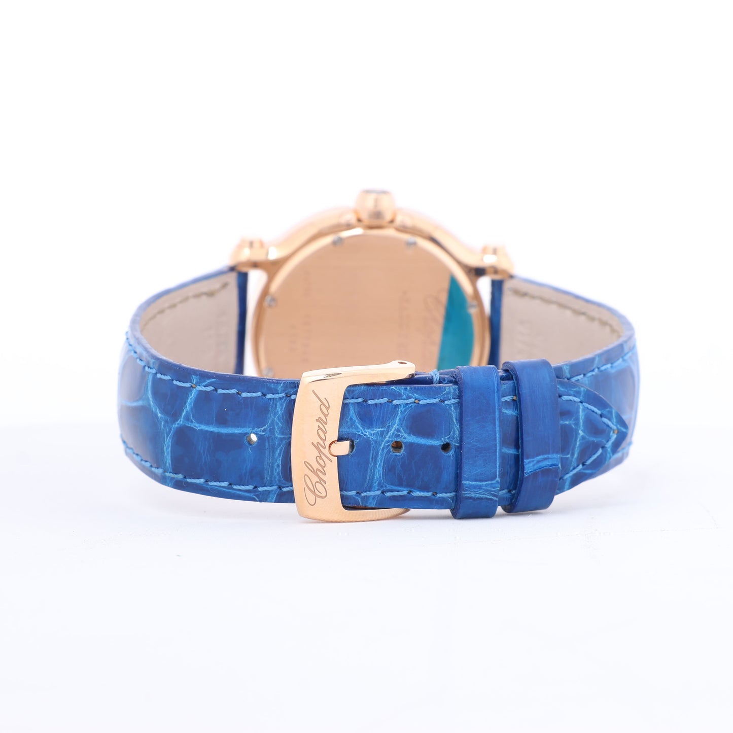 Chopard Happy Sport 277471-5001 Leder x RG QZ Uhr mit silbernem Zifferblatt
