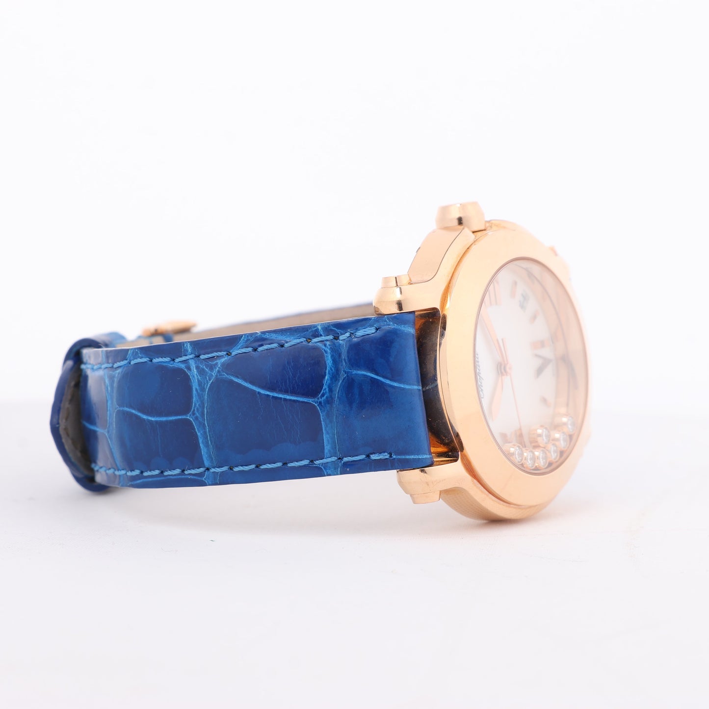 Chopard Happy Sport 277471-5001 Leder x RG QZ Uhr mit silbernem Zifferblatt