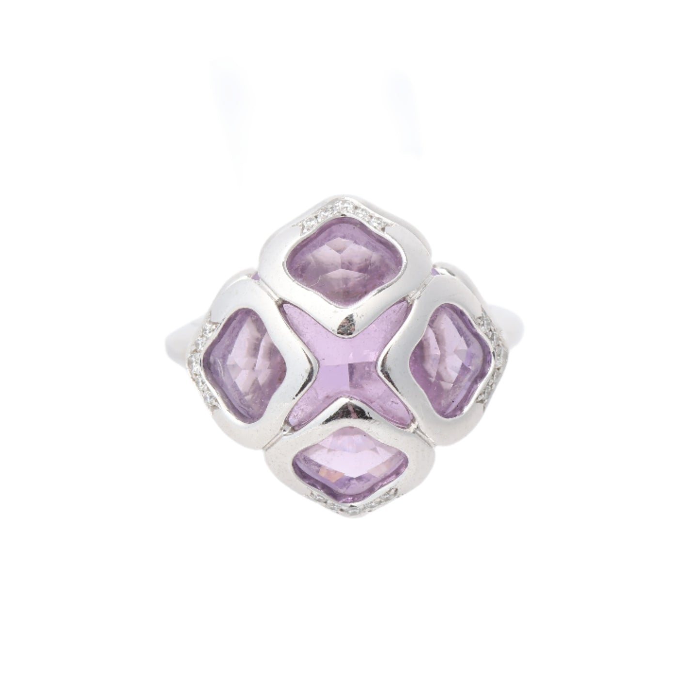 Chopard Imperiale Cocktailring aus 18 Karat Weißgold mit Amethyst und Diamanten, Größe 51 EU